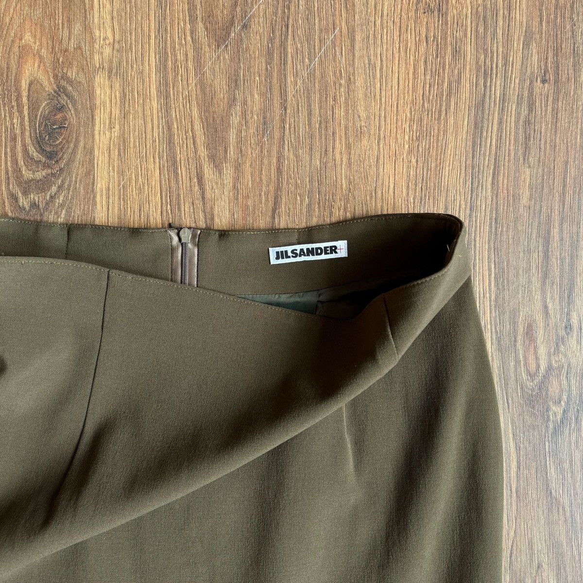 Jil Sander Vintage Jil Sander Skirt Pensil Midi Wool Blend Khaki 80s 90 Size 28" / US 6 / IT 42 - 2 Thumbnail