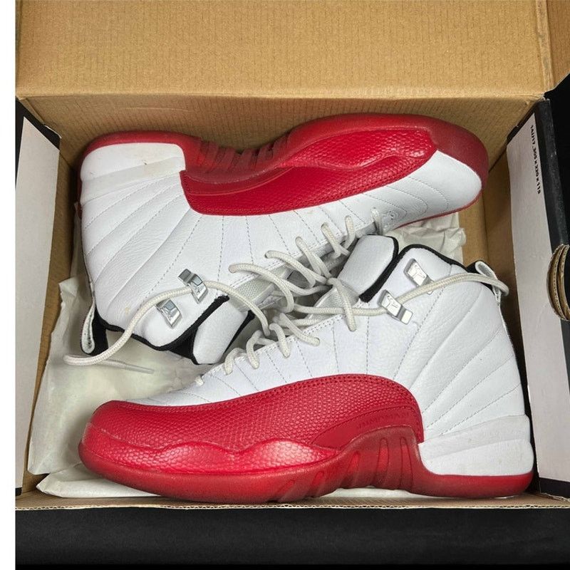 Jordan Brand × Nike Size 6.5 Nike Air Jordan 12 Retro GS Cherry 2023 Men's Shoes Size US 6.5 / EU 39-40 - 9 Thumbnail