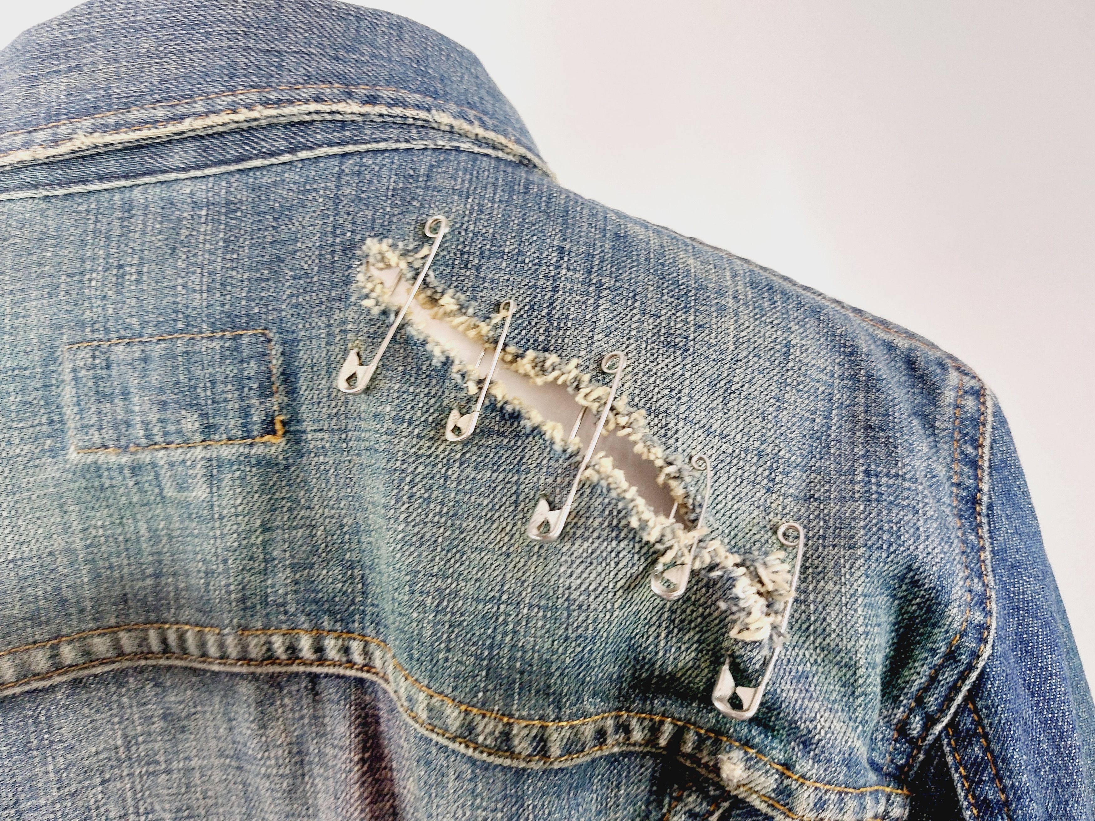 Dolce & Gabbana Dolce and Gabbana D&G SS2001 Spray Paint Safety Pin Jacket Size US XS / EU 42 / 0 - 19 Thumbnail