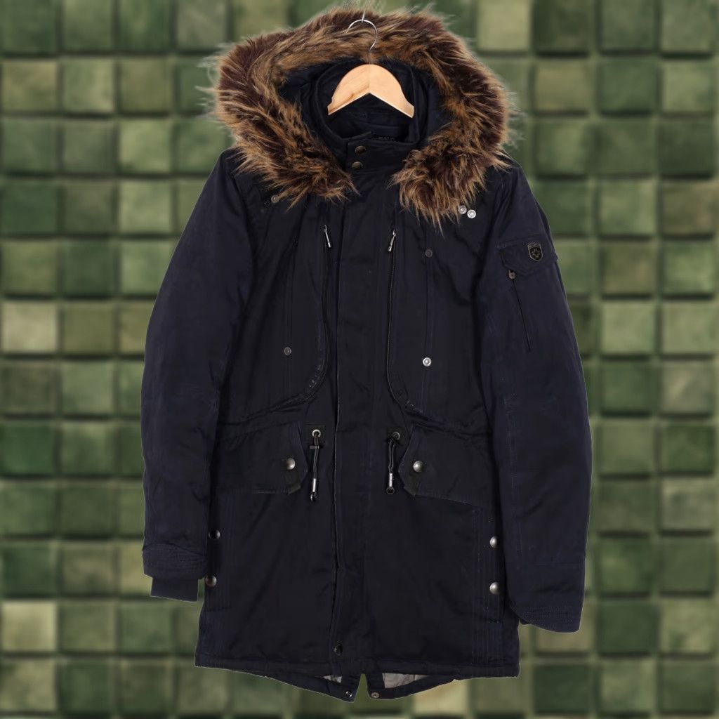 Vintage WELLENSTEYN Meteorite Parka Jacket Men S Fur Hooded Winter Heavy Duty Jacket Size US S / EU 44-46 / 1 - 1 Thumbnail