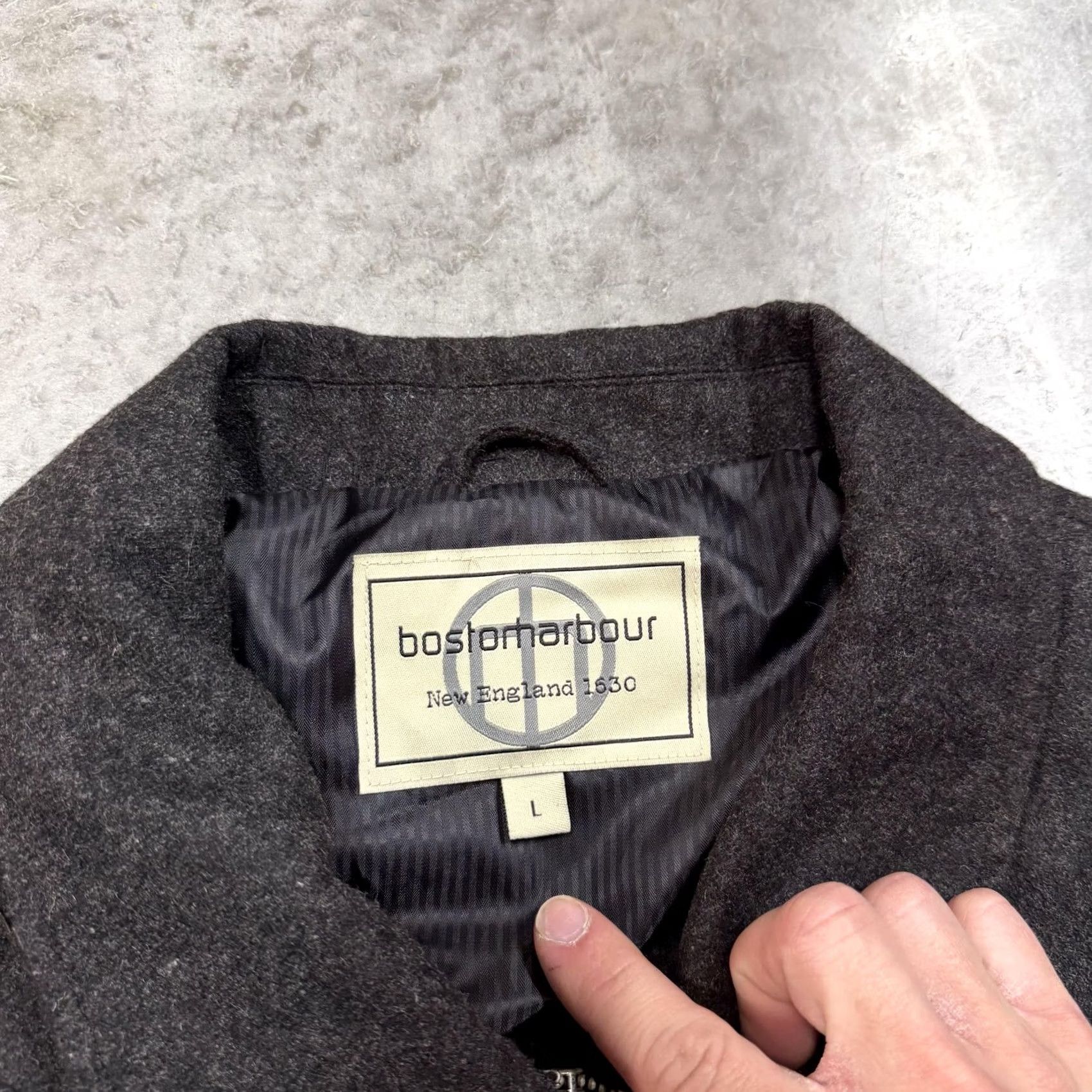 Vintage Boston Harbour Jacket Mens Large Gray Wool Bomber Full Zip Quilted Lined Outdoor Vintage No Size US L / EU 52-54 / 3 - 2 Thumbnail