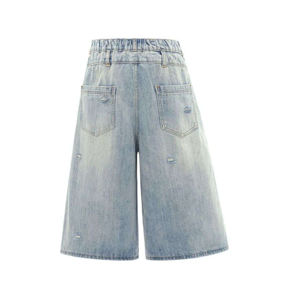 Japanese Brand × Jean Men's punk distressed workwear ripped denim shorts Size US 32 / EU 48 - 2 Thumbnail