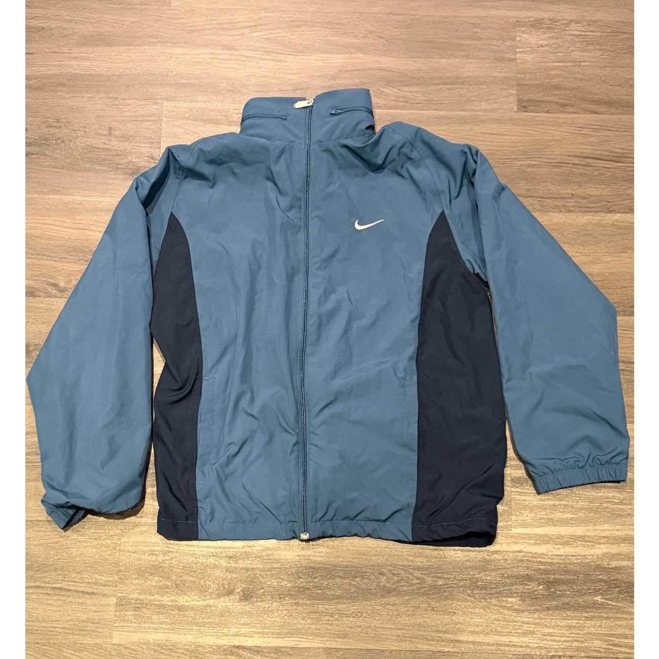 Nike × Vintage Nike Y2K Tracksuit Jacket Striped Navy Blue Black 