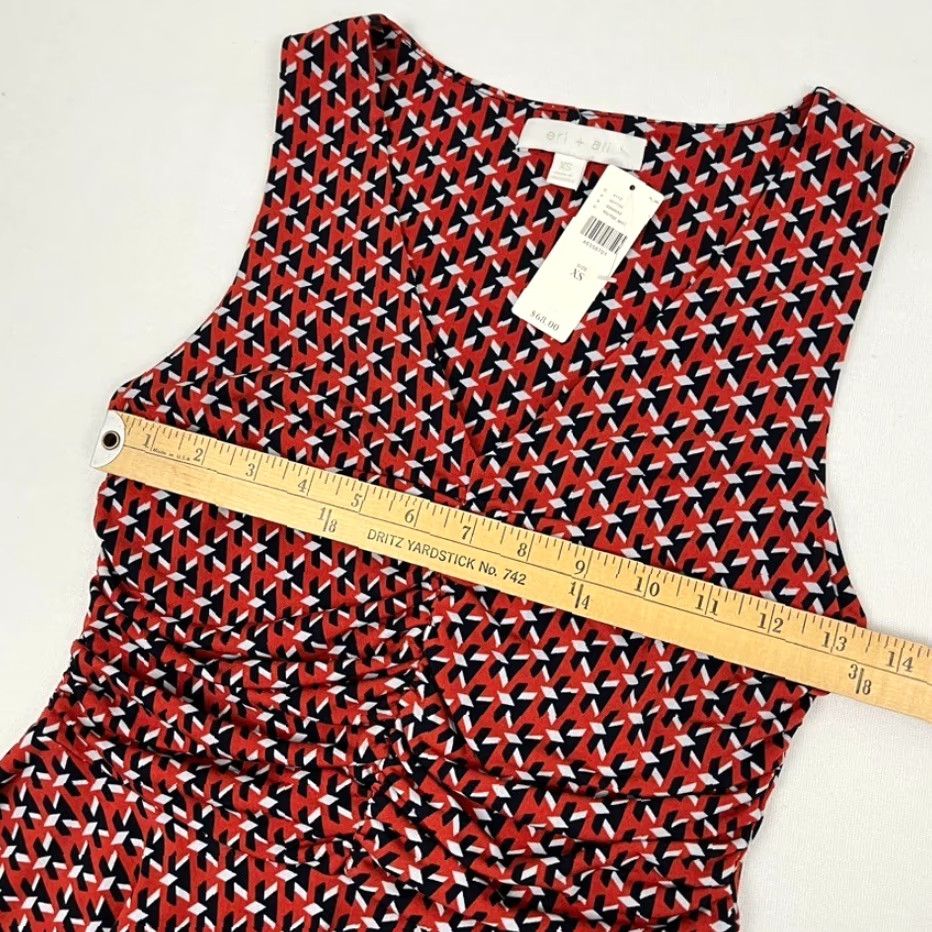 Anthropologie Anthropologie Eri + Ali Blouse Womens XS Blue Red Patterned Peplum NEW Size XS / US 0-2 / IT 36-38 - 5 Thumbnail