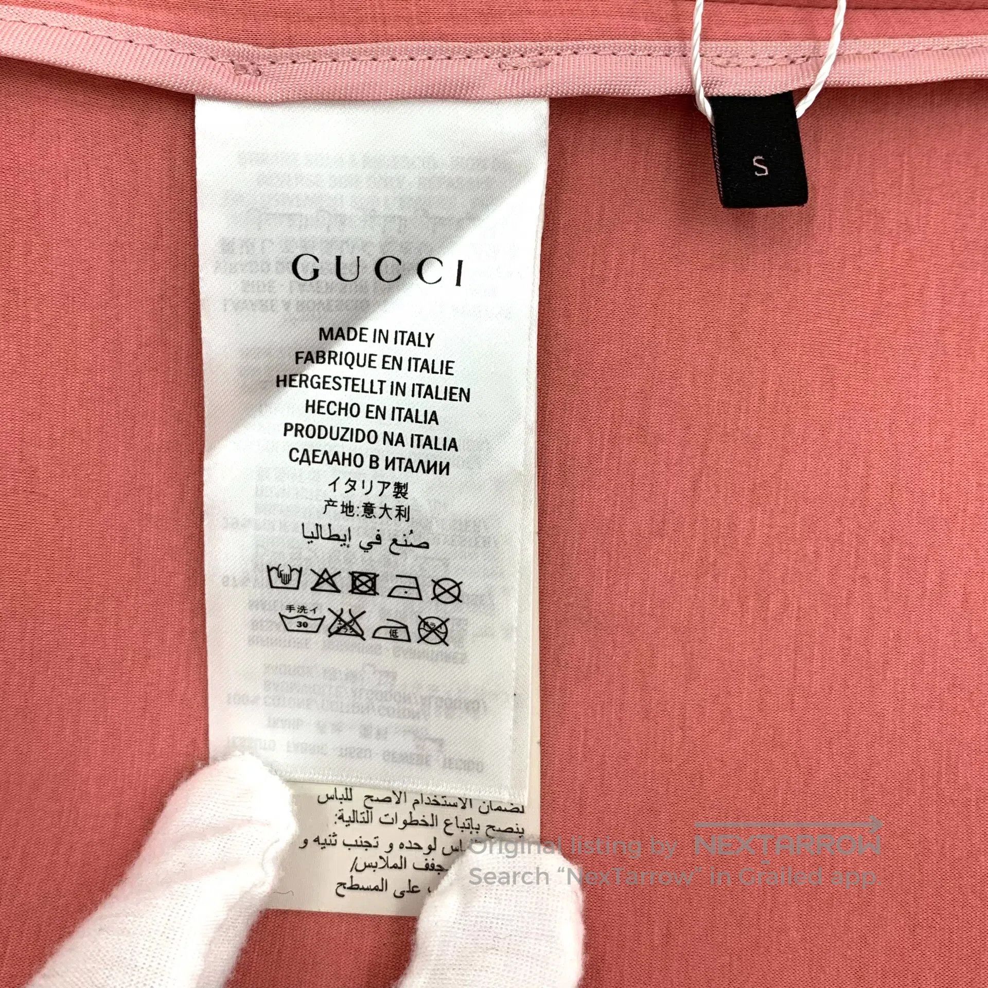 Gucci Guicci Pink Letter Embroidered Cotton Round Neck Long Slee Size S / US 4 / IT 40 - 6 Thumbnail