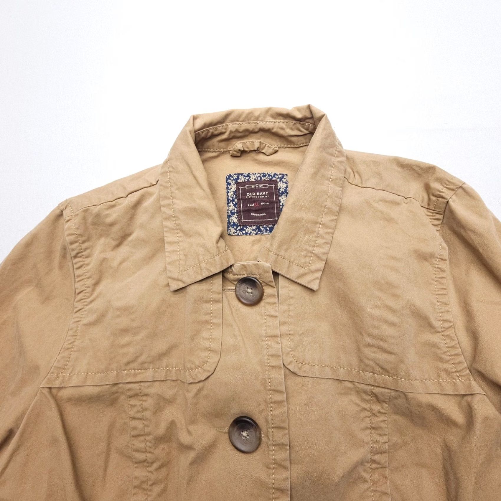 Old Navy Old Navy Button Up Twill Travel Jacket XL Brown Collared Shirt Women Regular Jacket Size XL / US 12-14 / IT 48-50 - 4 Thumbnail