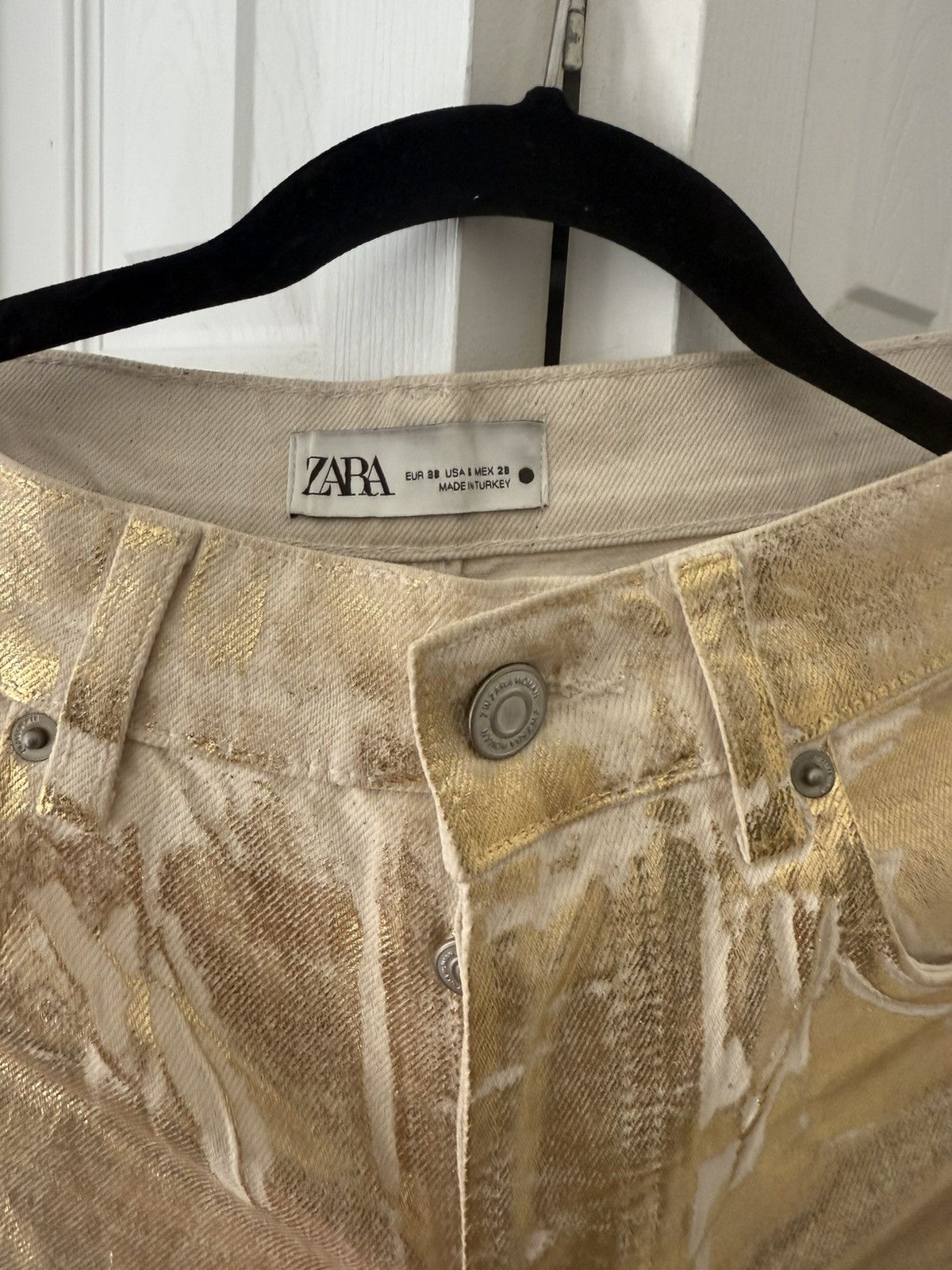 Zara Zara Women’s Golden Jeans Size 28" / US 6 / IT 42 - 2 Thumbnail