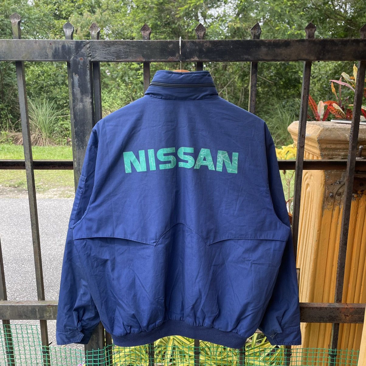 🔥🇯🇵Vintage NISSAN Full Zipper Workers Bomber Light Jacket