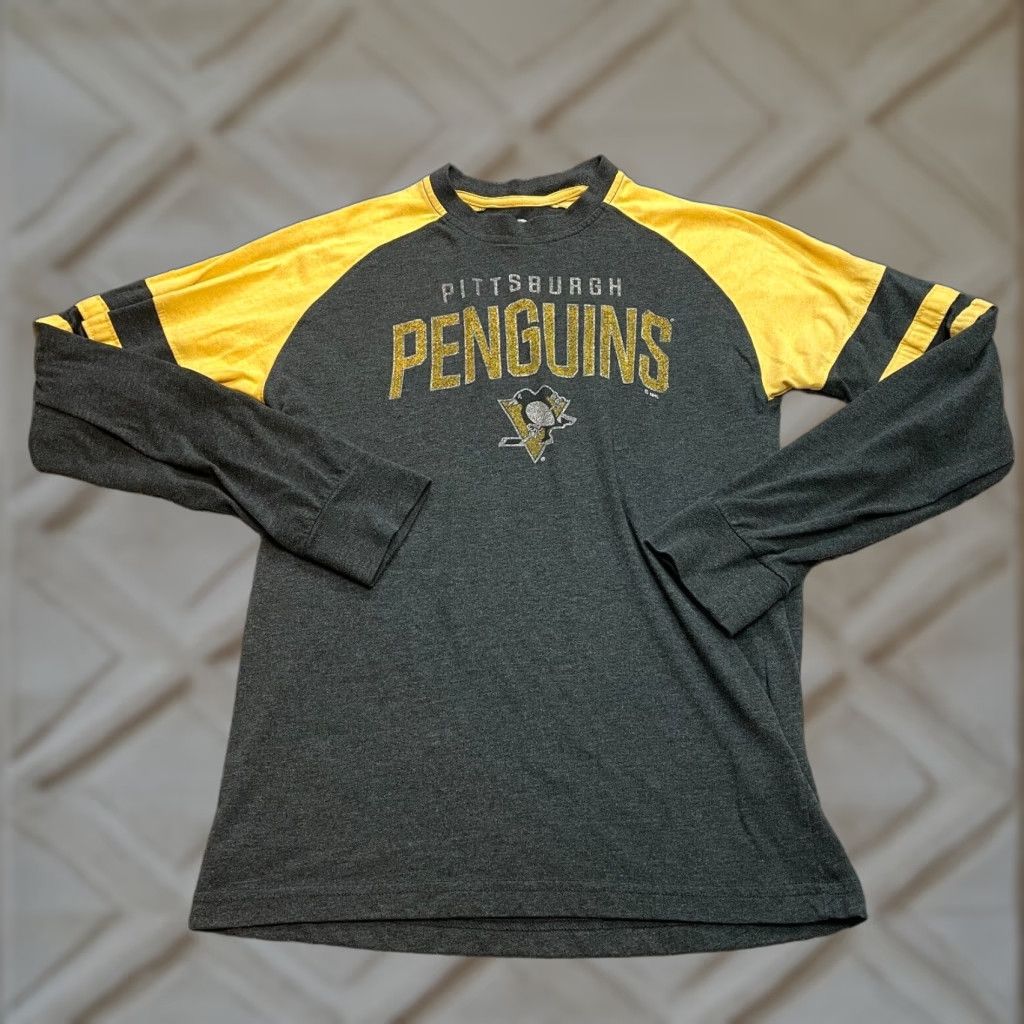 NHL NHL Shirt Mens Small Gray Yellow Pittsburgh Penguins Hockey Logo Soft Tee Size US S / EU 44-46 / 1 - 1 Thumbnail