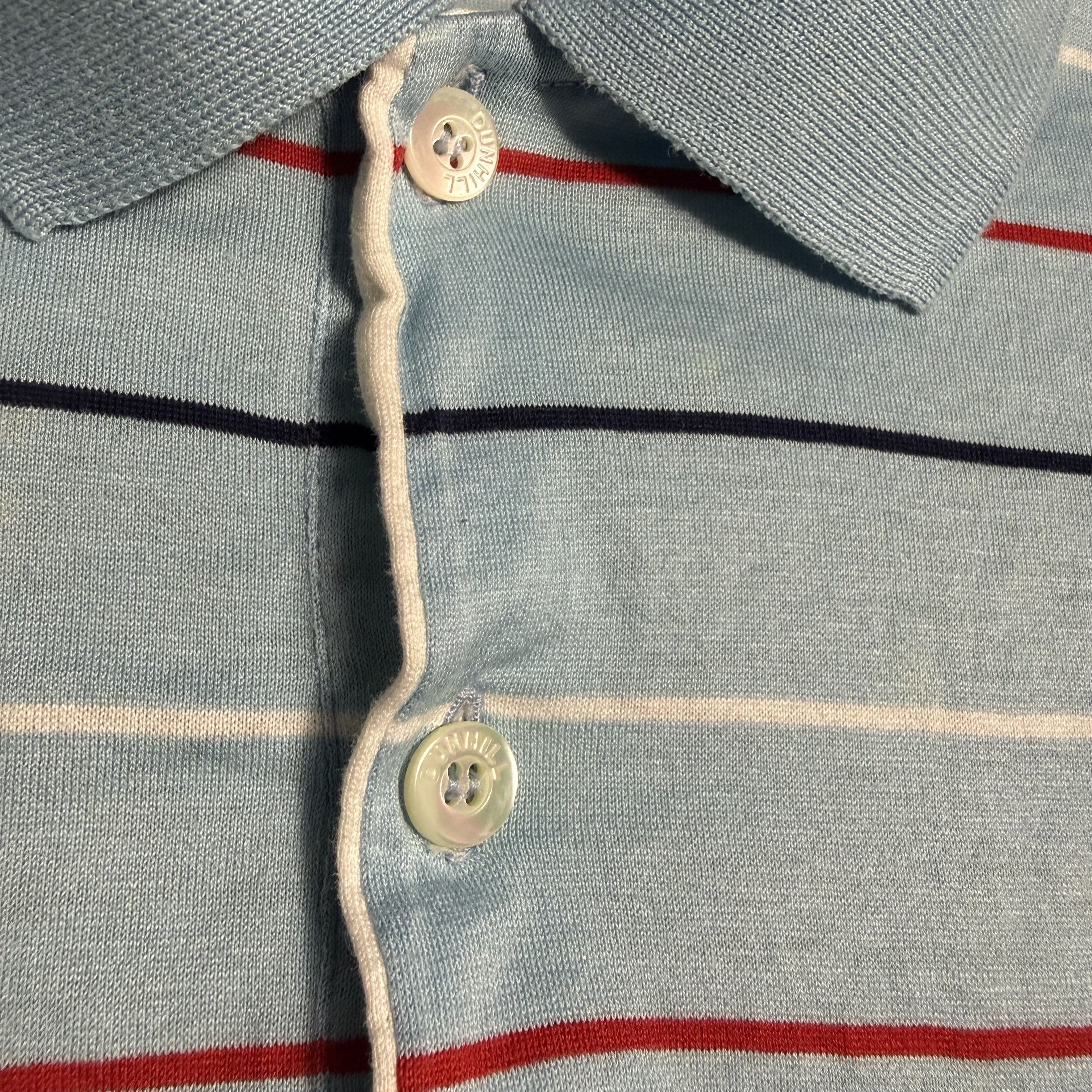 Alfred Dunhill 🔥RARE🔥Vintage Dunhill Stripes Polo Shirt Made in Italy Size US S / EU 44-46 / 1 - 4 Thumbnail
