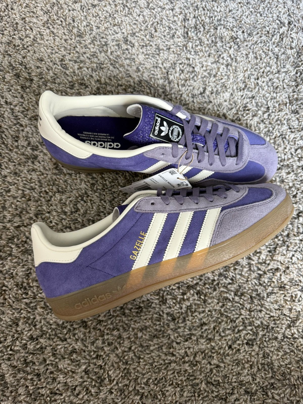 Adidas Gazelle indoor collegiate purple size 10 men