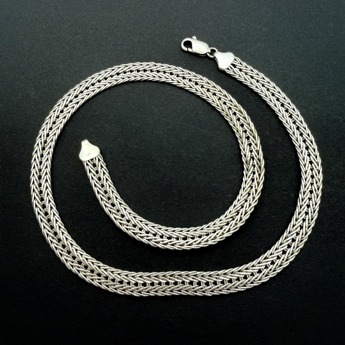 Sterling Silver Vintage Sterling Silver 925 Men's Jewelry Wheat Chain 50cm Size ONE SIZE - 1 Thumbnail