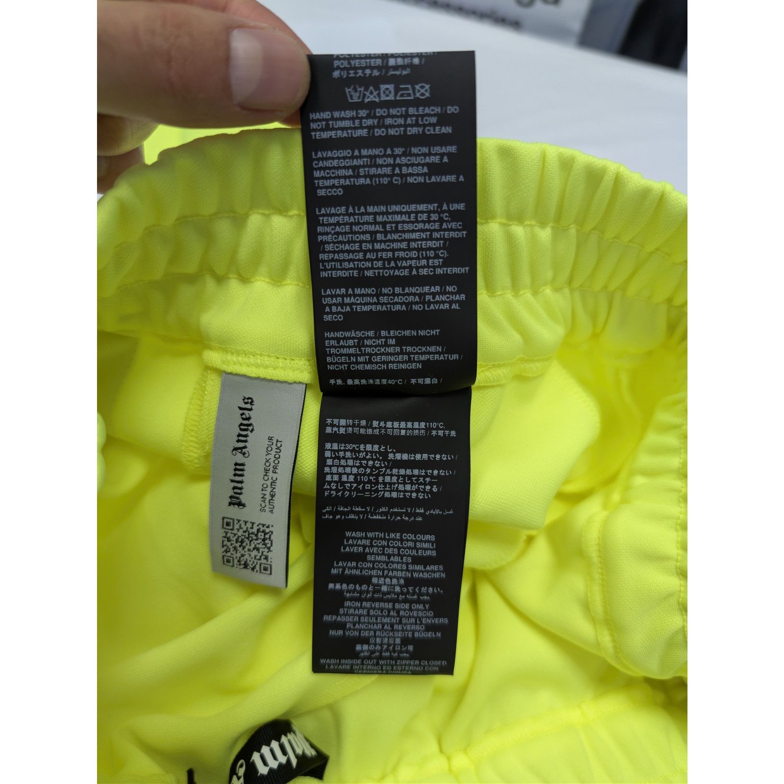 Palm Angels o1rshd1 Classic Logo Track Pants in Yellow Fluo / Off White Size US 32 / EU 48 - 19 Thumbnail