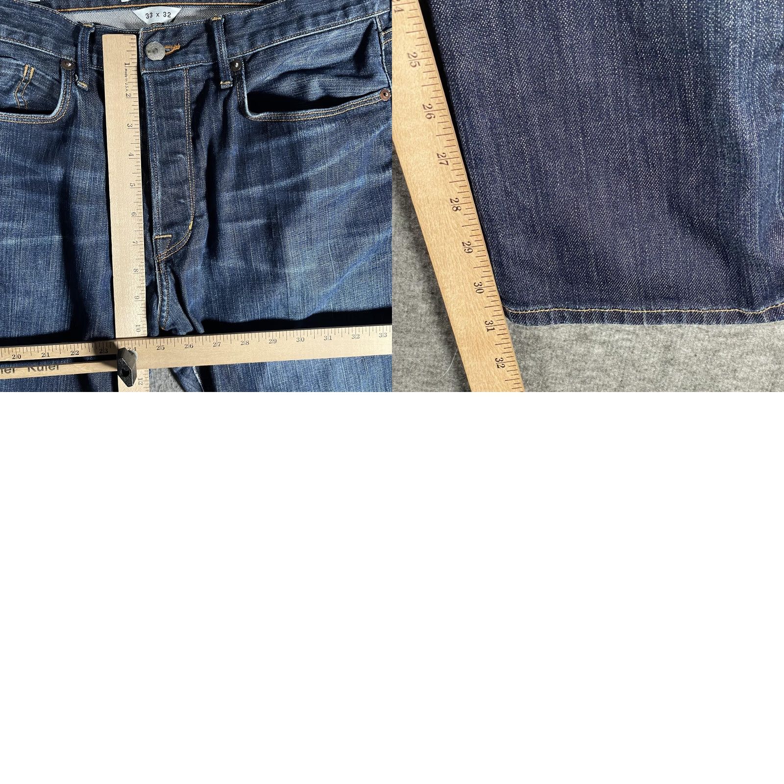 Lucky Brand Lucky Brand 121 Heritage Slim Straight Jeans Mens 33x31 Blue Selvage Made USA Size US 33 - 9 Thumbnail
