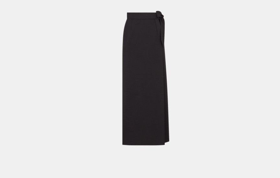 Dior o1w1db10824 Long Wrap Skirt in Black Size 25" / US 0 / IT 36 - 1 Thumbnail