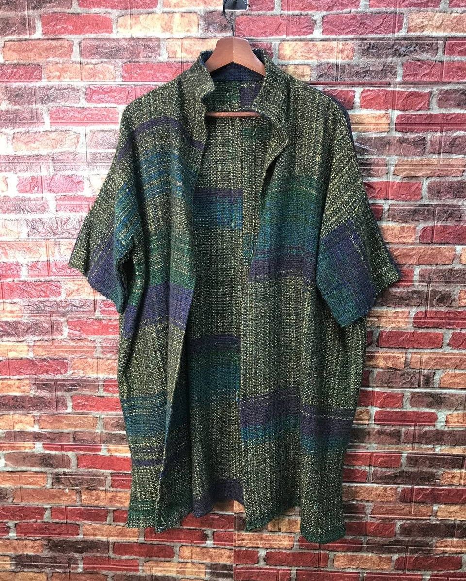 Japanese Brand JAPANESE MINIMALIST BUTTONLESS TWEED COLORBLOCK SHORTSLEEVE Size US M / EU 48-50 / 2 - 1 Thumbnail