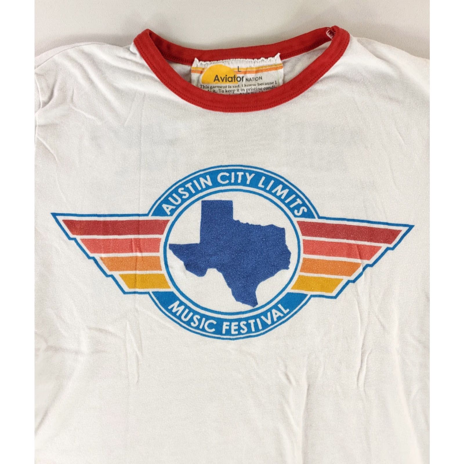 Aviator Nation Aviator Nation Austin City Limits Music Festival Ringer T Shirt White Mens L Size US L / EU 52-54 / 3 - 3 Thumbnail