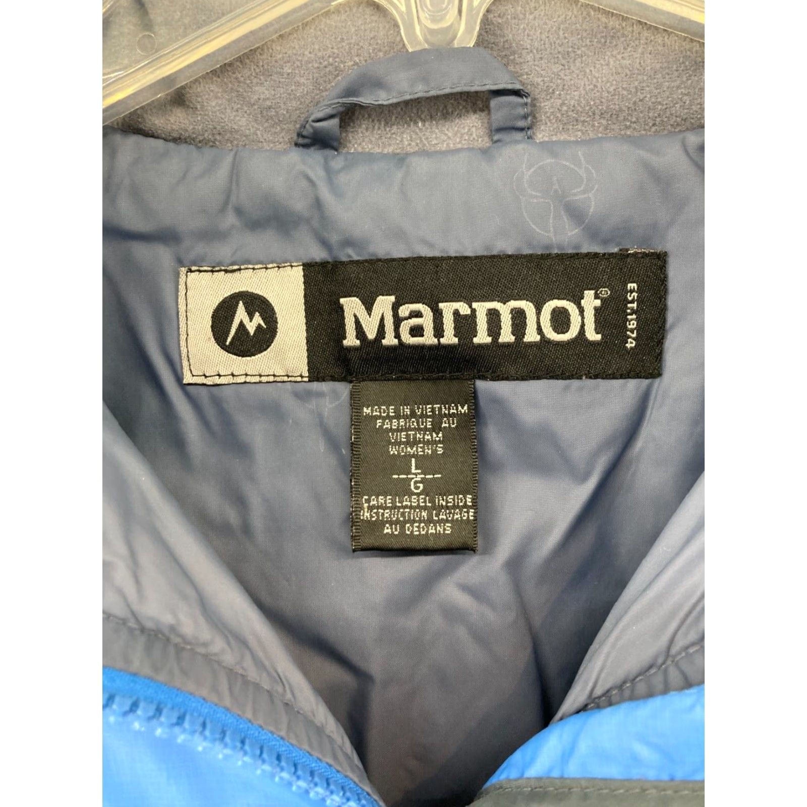 Marmot Womens Coat Large Blue Full Zip Outdoor Hiking