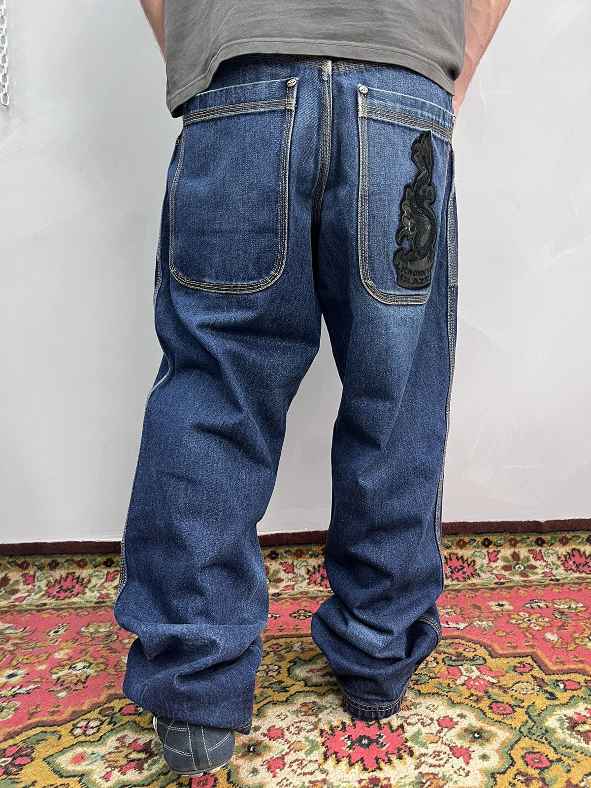 Vintage SALE ✅✅ y2k Johnny blaze baggy wide leg carpenter jeans Size US 32 / EU 48 - 11 Thumbnail
