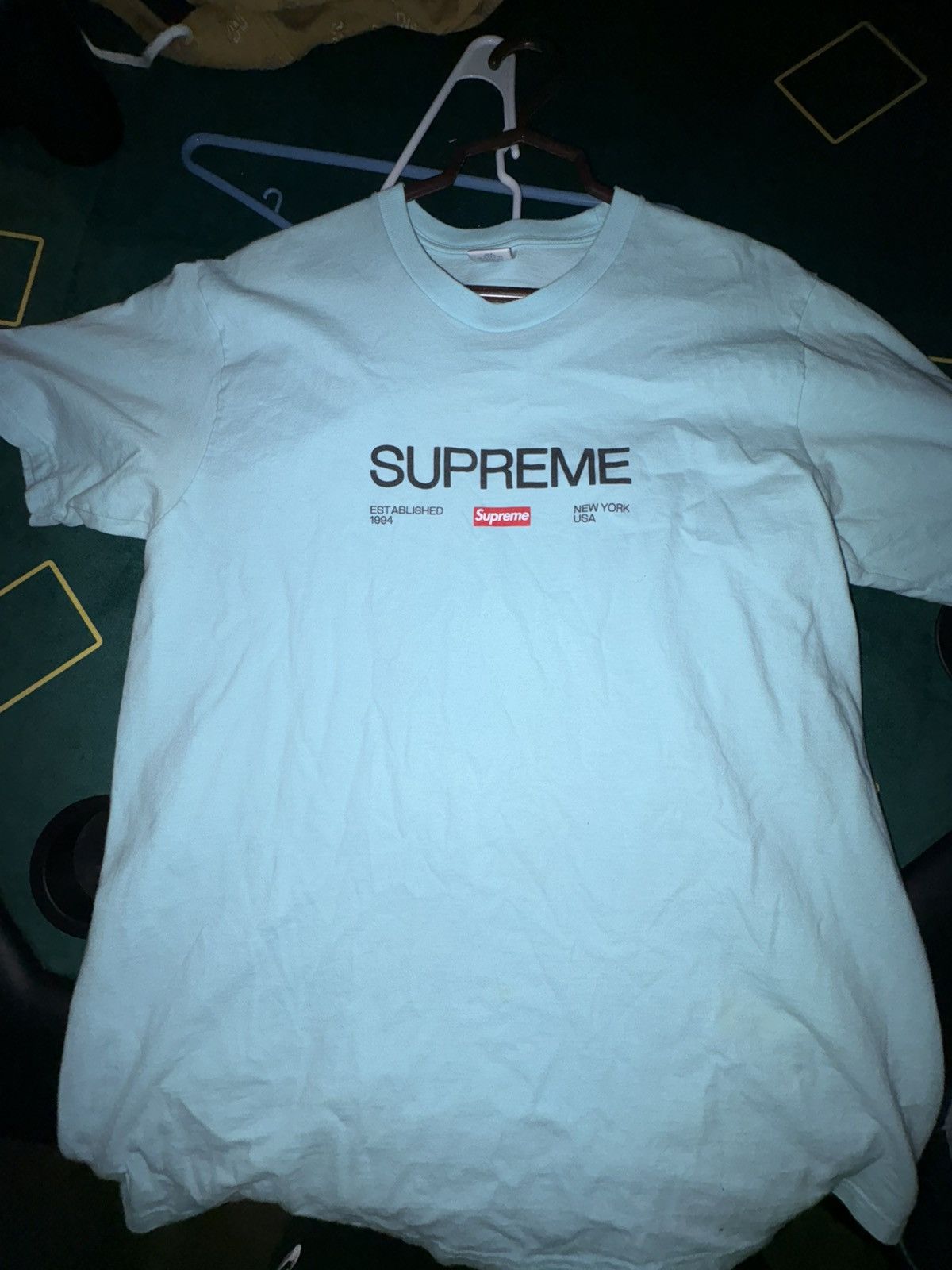 Supreme 2021 Supreme Est. 1994 Tee 'Turqouise' size large Size US L / EU 52-54 / 3 - 1 Thumbnail