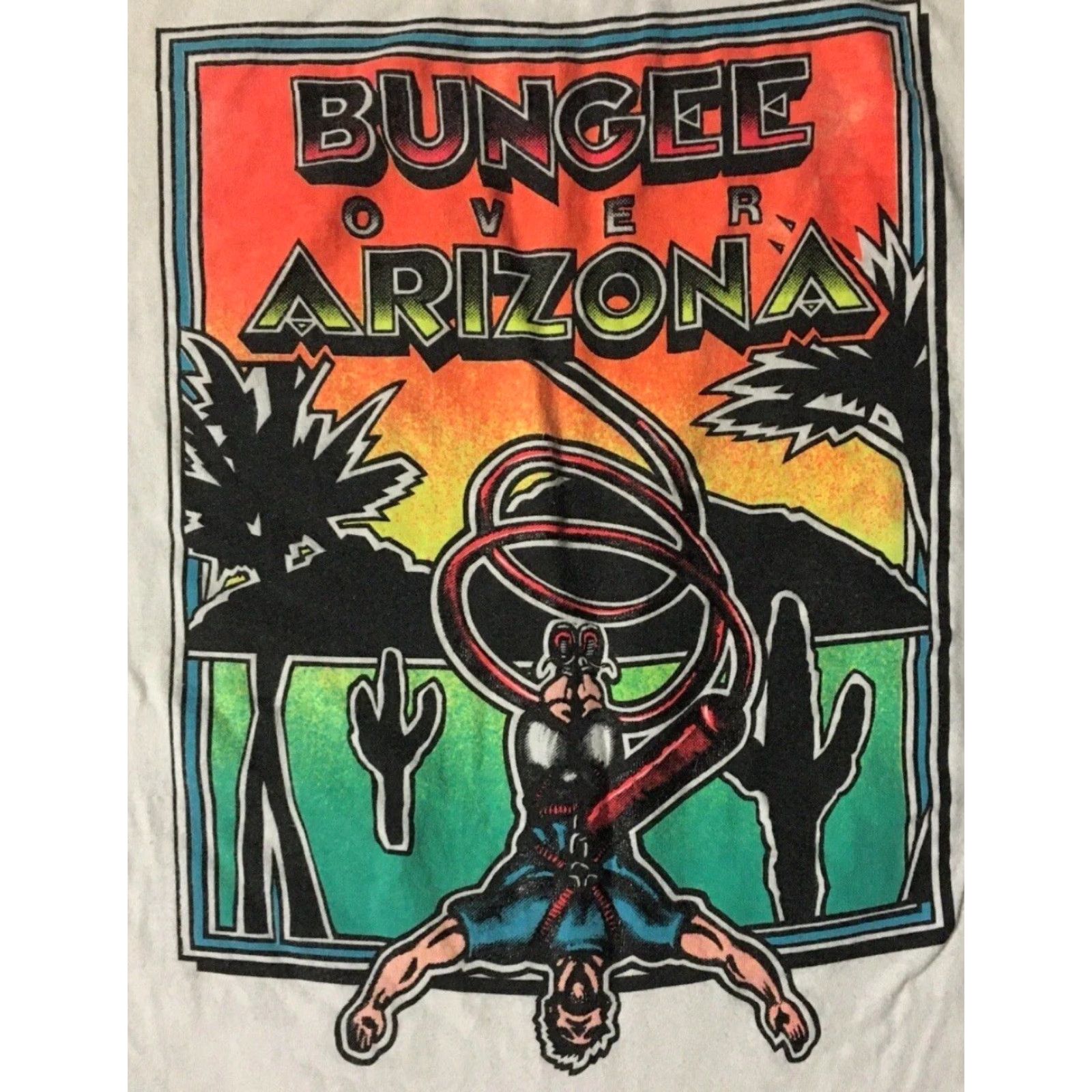 Vintage VINTAGE Bungee Jump Over Arizona Distressed Shirt M White 90s Grunge Surf Skate USA Men Tshirt Size US M / EU 48-50 / 2 - 3 Thumbnail