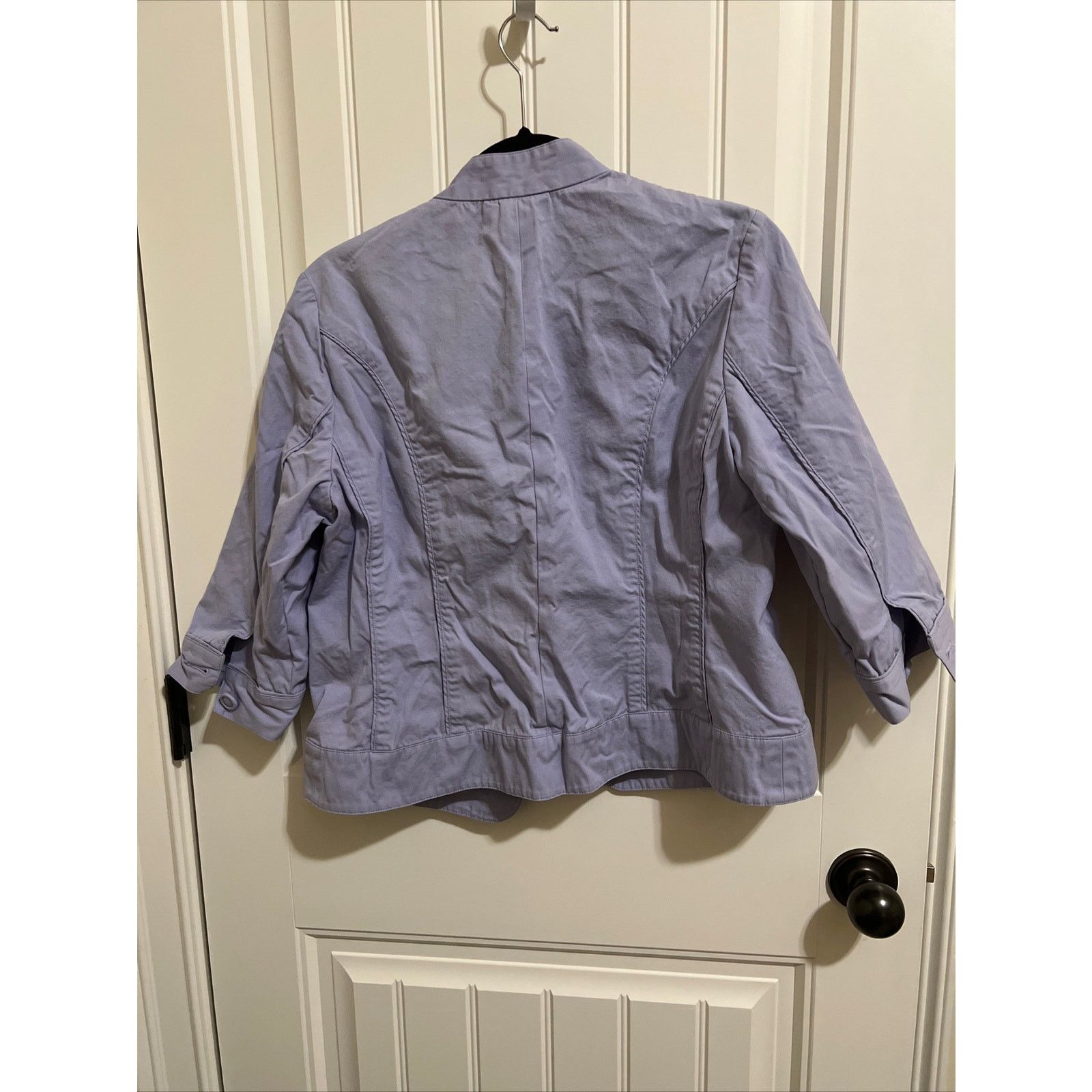 Coldwater Creek Violet Mandarin collar 3/4 Sleeve Button up Jacket Sz 12 Size L / US 10 / IT 46 - 9 Thumbnail