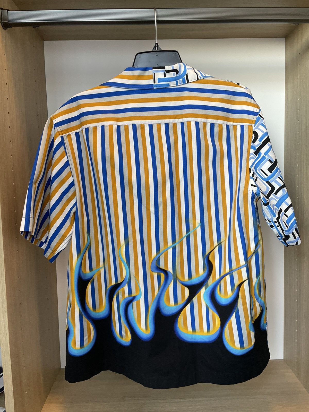 Prada Prada Double Match Flame Camp Collar Shirt Size US L / EU 52-54 / 3 - 4 Thumbnail