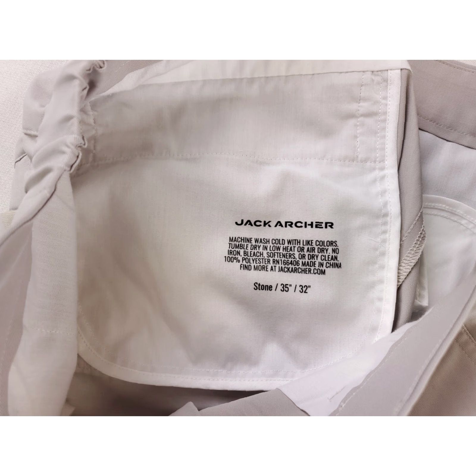 Vintage Jack Archer Golf Pants Stretch Beige Stone Cream Mens 36 x 31 Inseam 31 Regular Chino Size US 36 / EU 52 - 2 Thumbnail