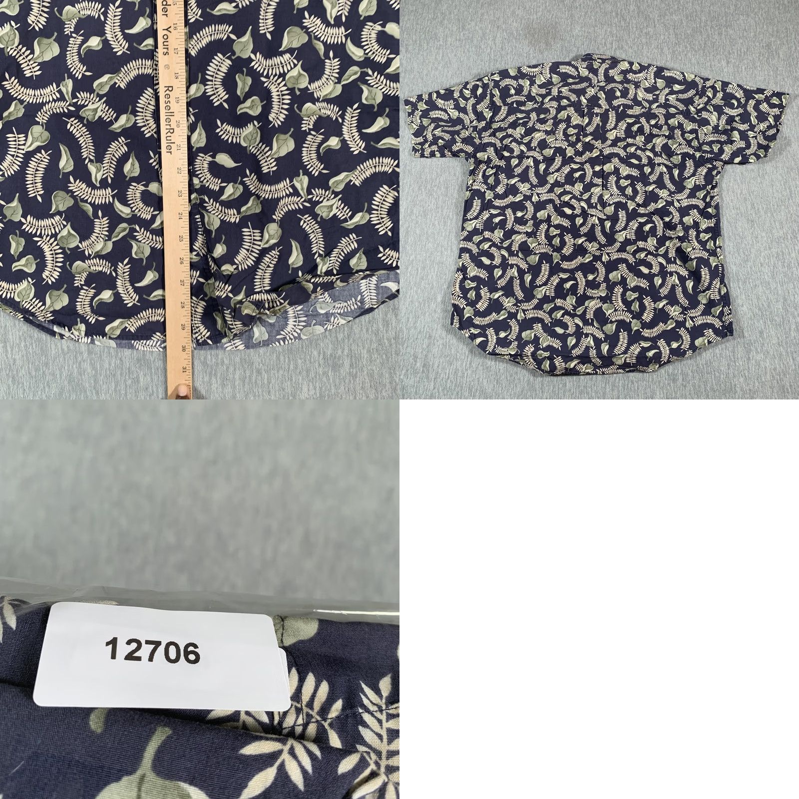 Ralph Lauren Chaps Ralph Lauren Shirt Mens L Blue Leaf Hawaiian Button Down Short Sleeve Collar Pocket Size US L / EU 52-54 / 3 - 8 Thumbnail