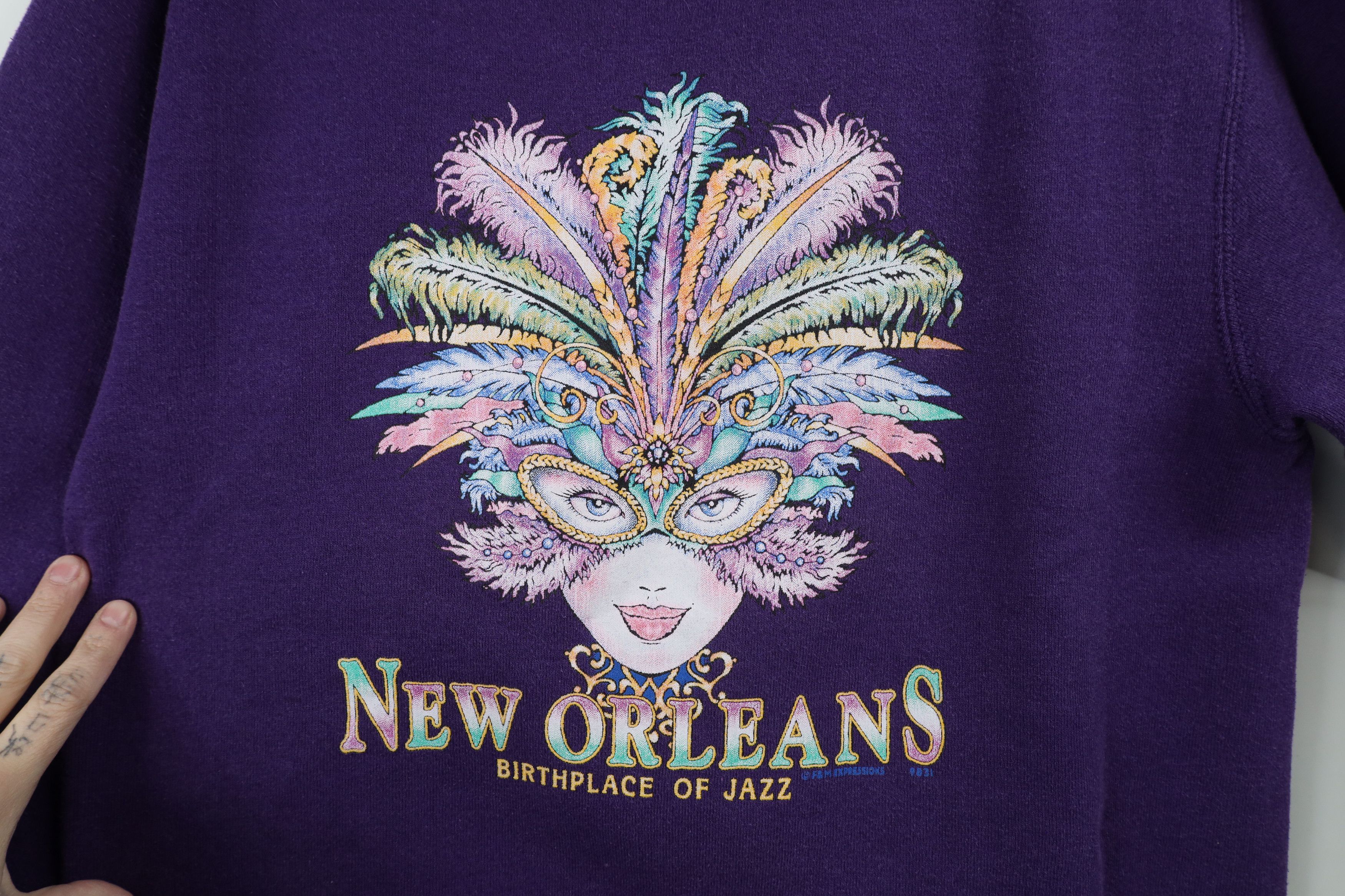 Vintage Vintage 90s Mardi Gras New Orleans Jazz Sweatshirt Size M / US 6-8 / IT 42-44 - 5 Thumbnail