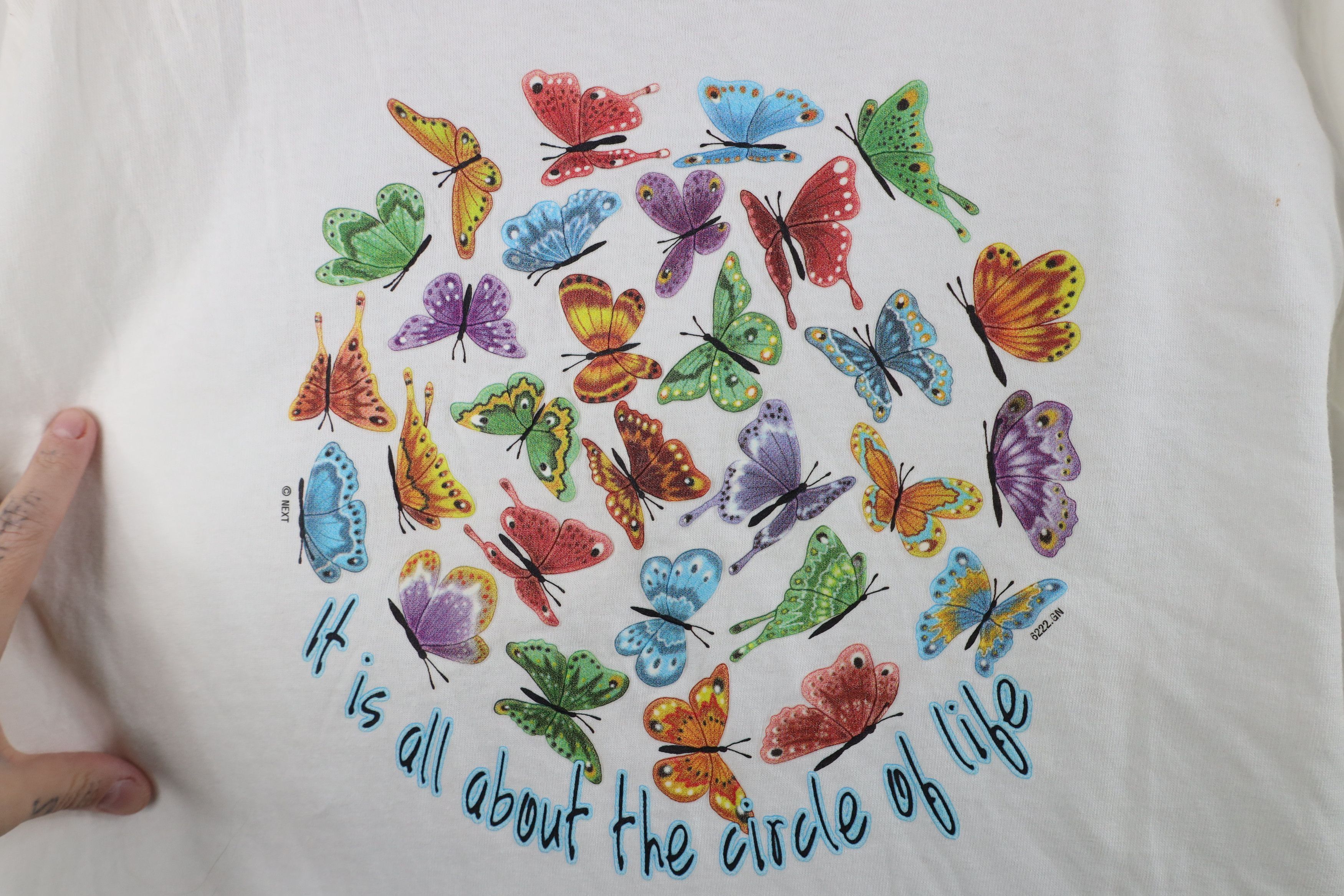 Vintage Vintage 90s Y2K Streetwear Nature Butterfly T-Shirt White Size XL / US 12-14 / IT 48-50 - 5 Thumbnail