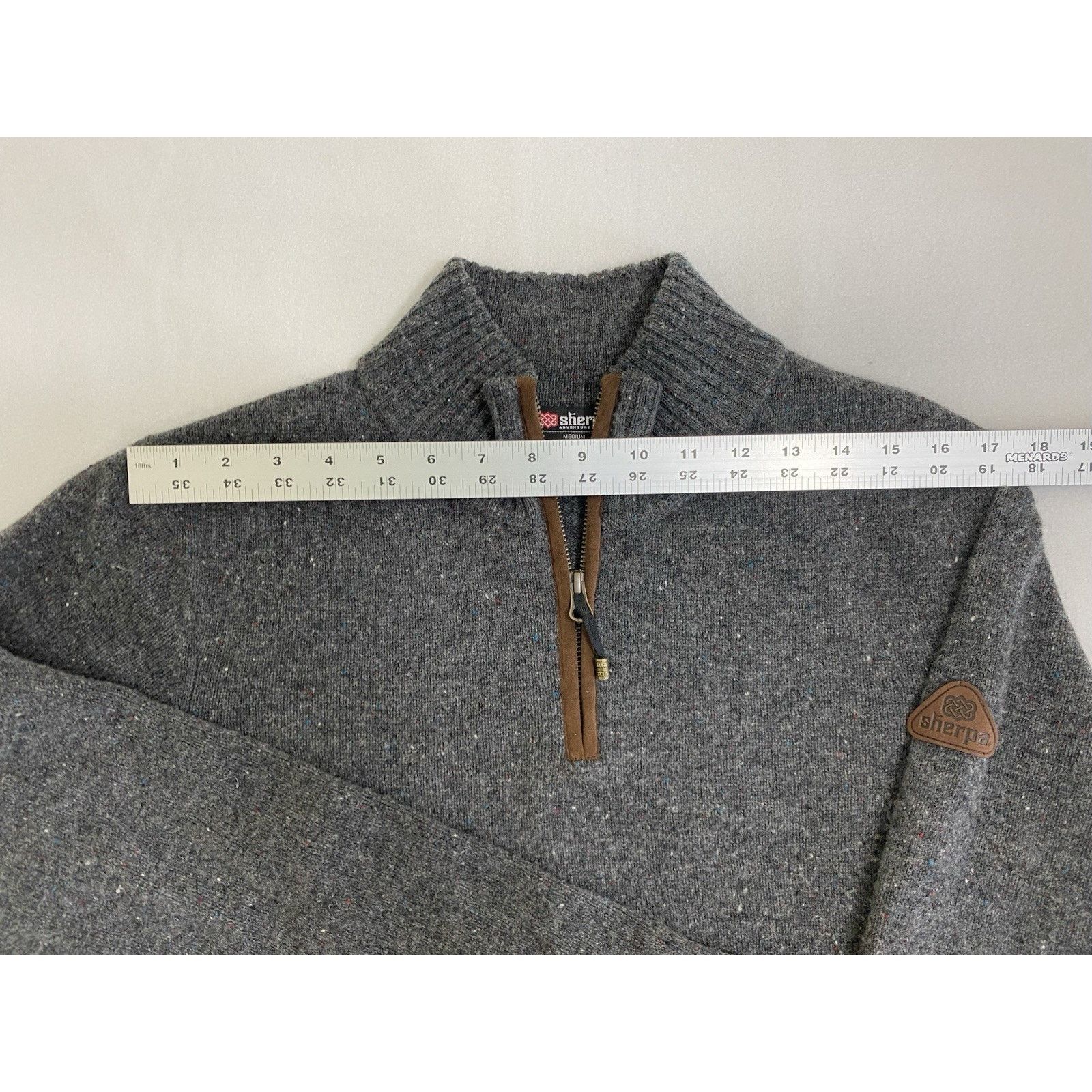 Other Sherpa Quarter-zip Sweater Men's Medium Gray Merino Wool Size US M / EU 48-50 / 2 - 3 Thumbnail