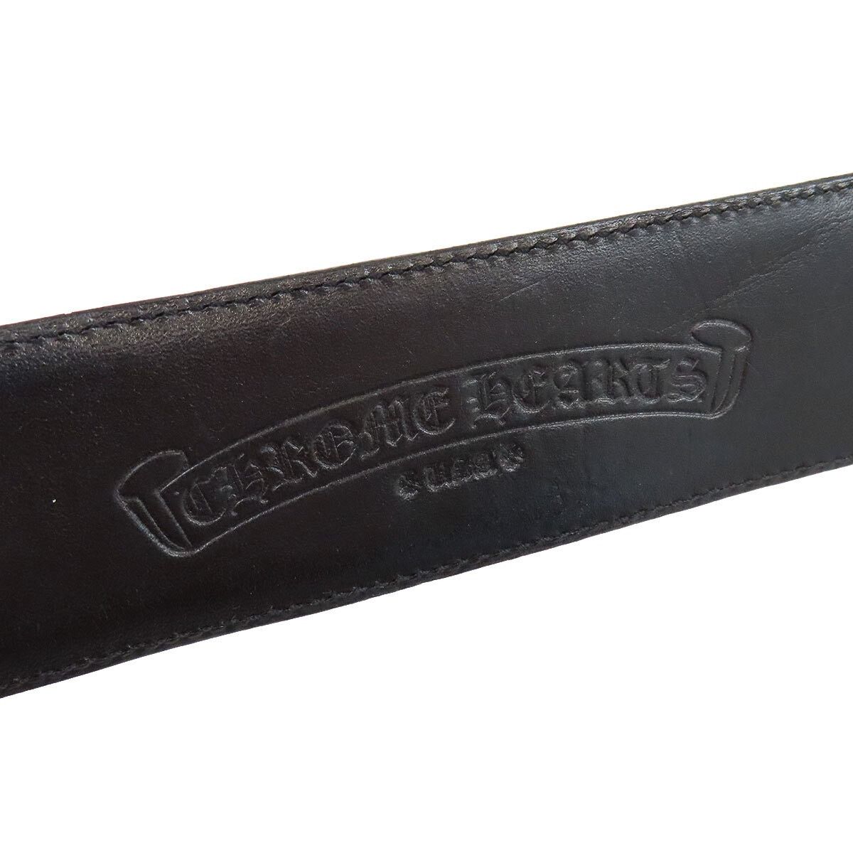 Chrome Hearts CHROME HEARTS Rectangle Scroll Belt Black Leather Size ONE SIZE - 8 Thumbnail