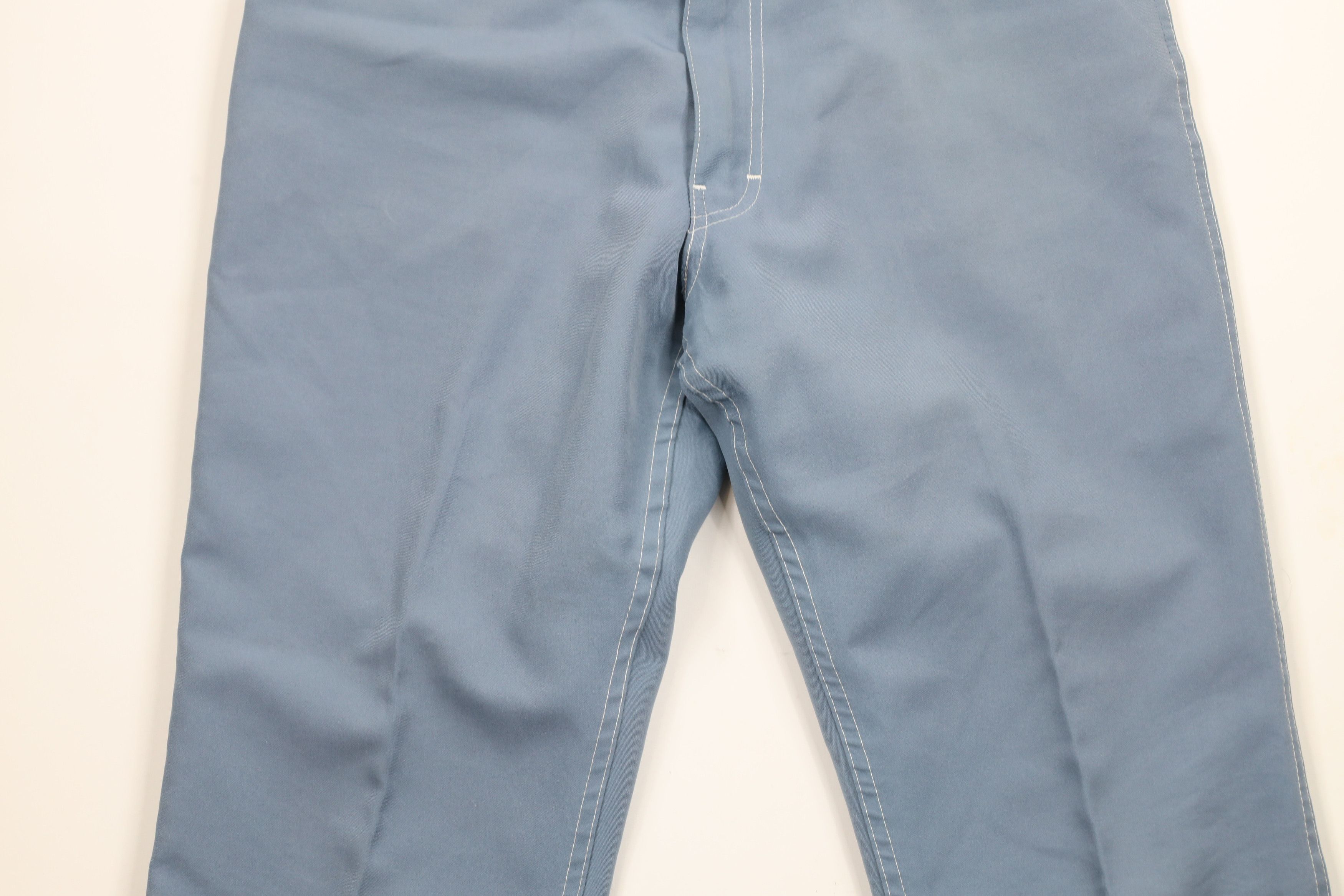 Vintage Vintage 70s Streetwear Flared Wide Leg Chino Pants Blue USA Size US 36 / EU 52 - 3 Thumbnail