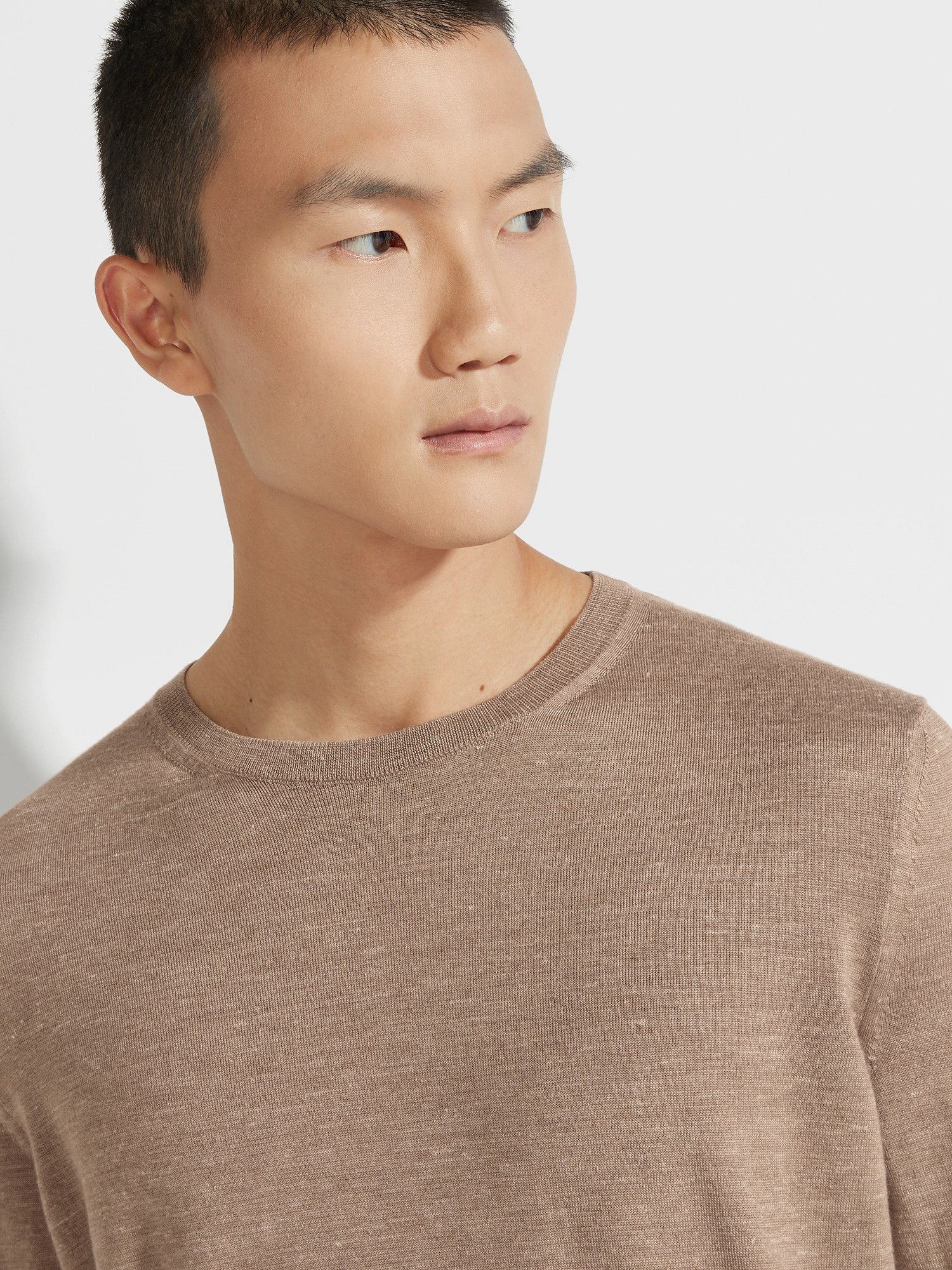 Ermenegildo Zegna o1s1rm0225 RUDF91 Crewneck Sweater in Beige Size US L / EU 52-54 / 3 - 2 Thumbnail