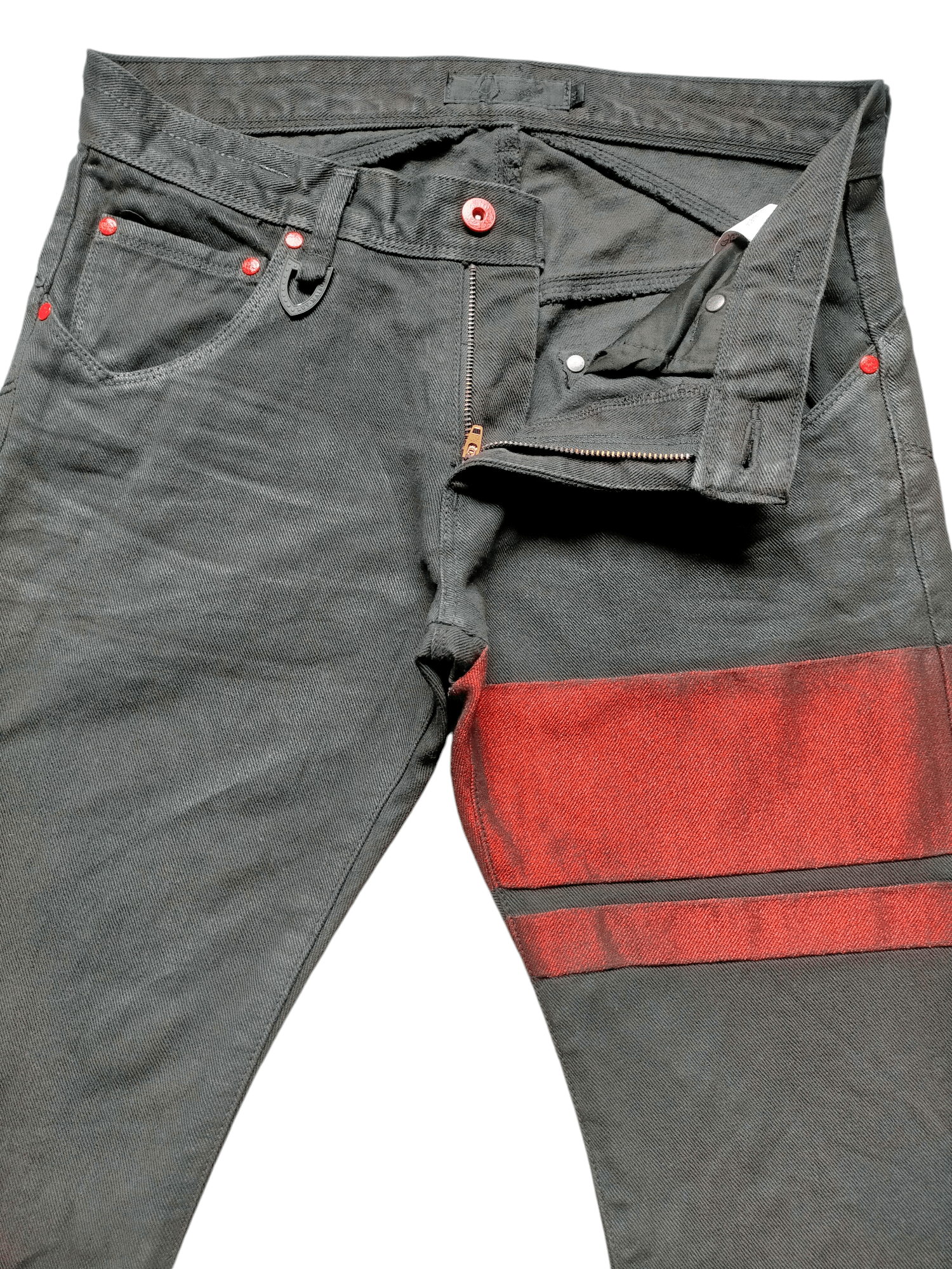 If Six Was Nine Flare Jeans Jackrose Waxed Boot cut Black Denim Size US 31 - 7 Thumbnail