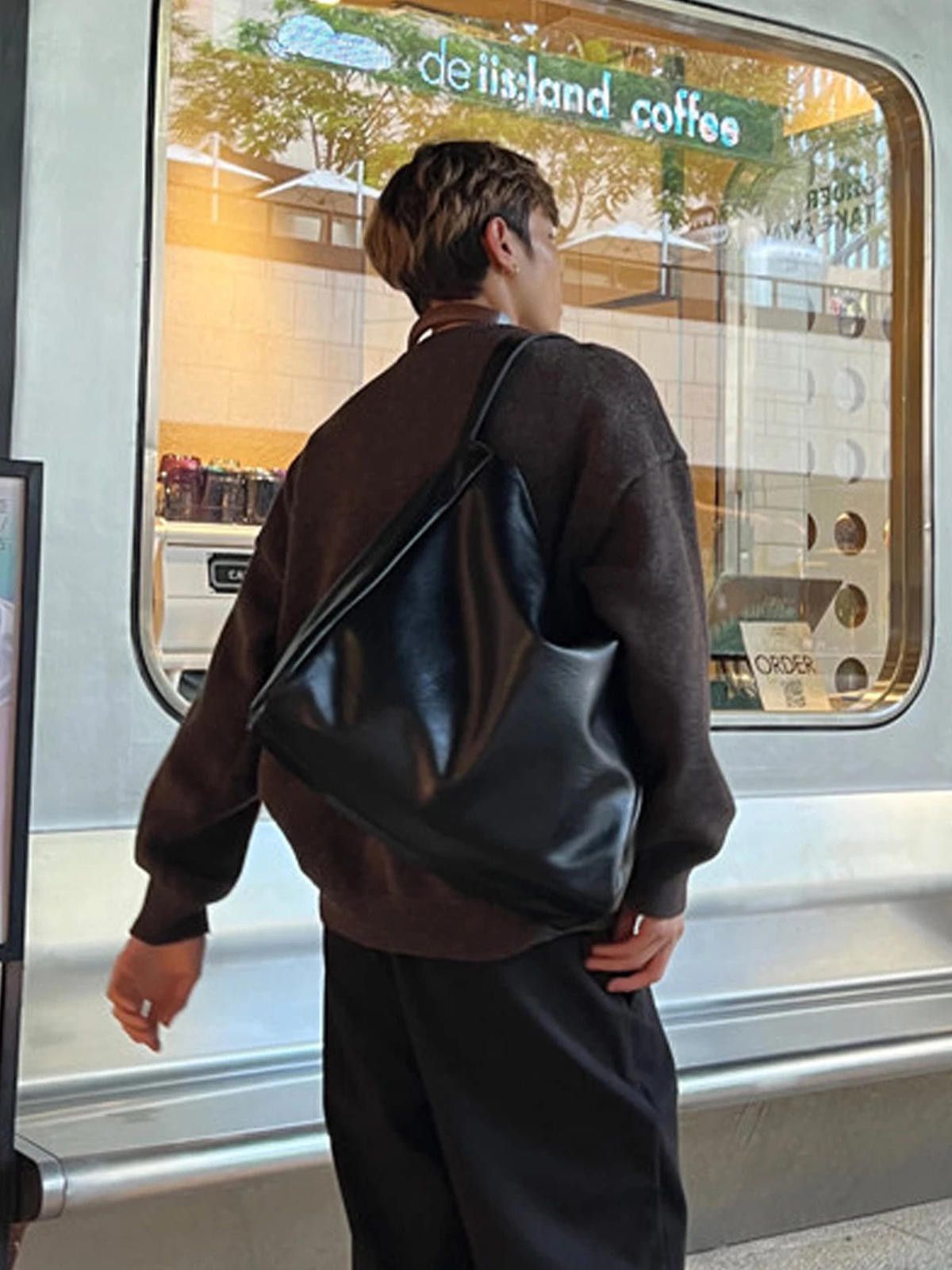 Leather Premium Niche Hobo Underarm Tote | Soft PU Large Carry Size ONE SIZE - 3 Thumbnail