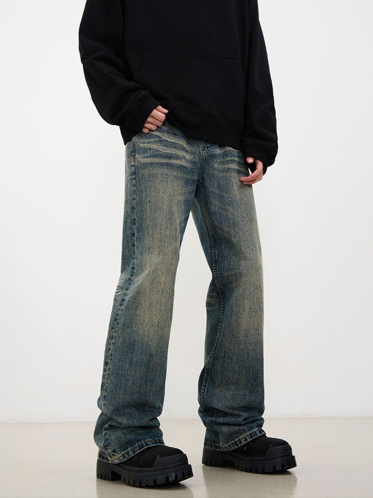 Vintage American retro washed distressed straight bootcut jeans Size US 32 / EU 48 - 5 Thumbnail