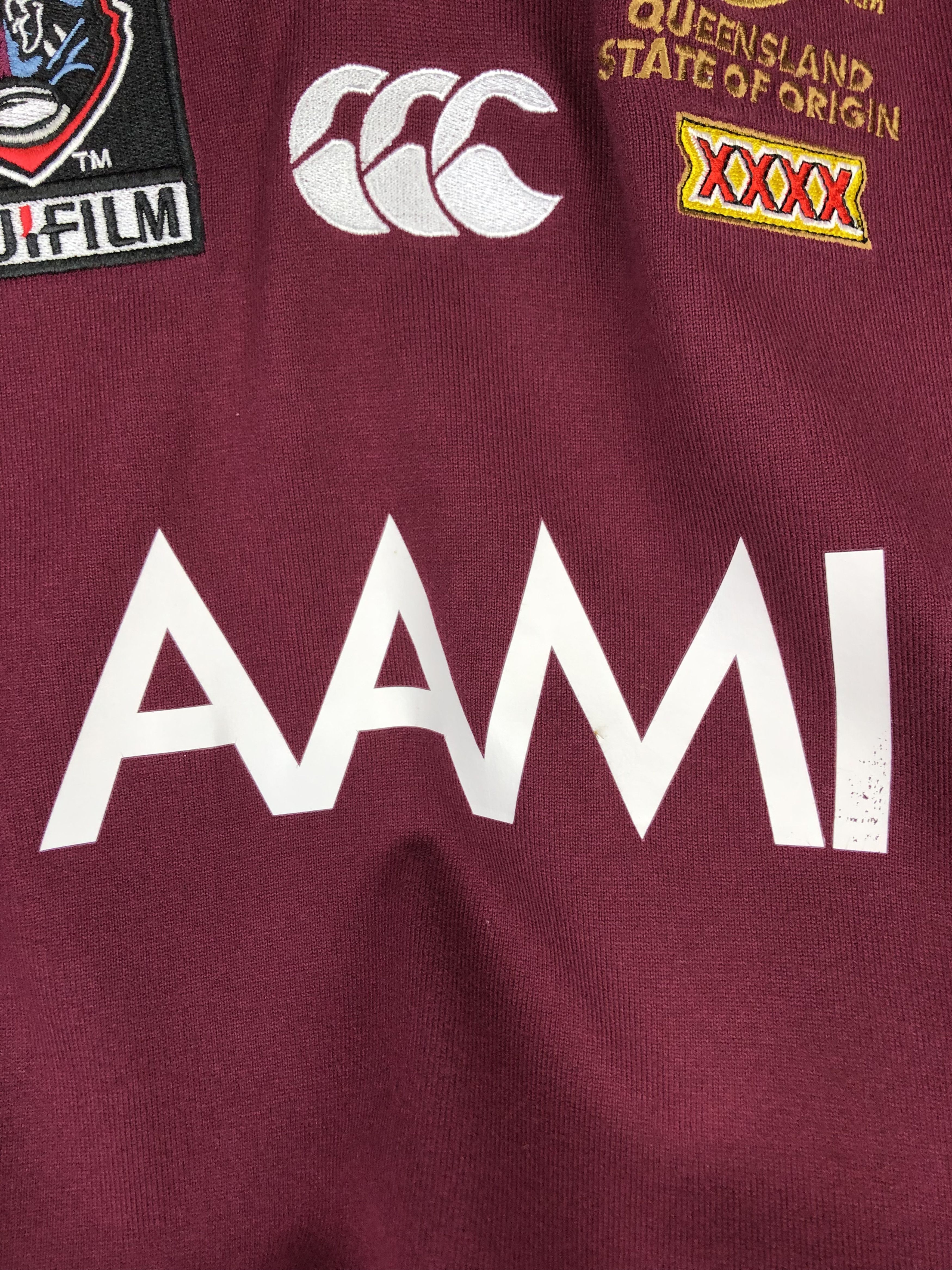 Vintage Queensland State of Origin Maroon Rugby Jersey Tee, image size:3500x4667