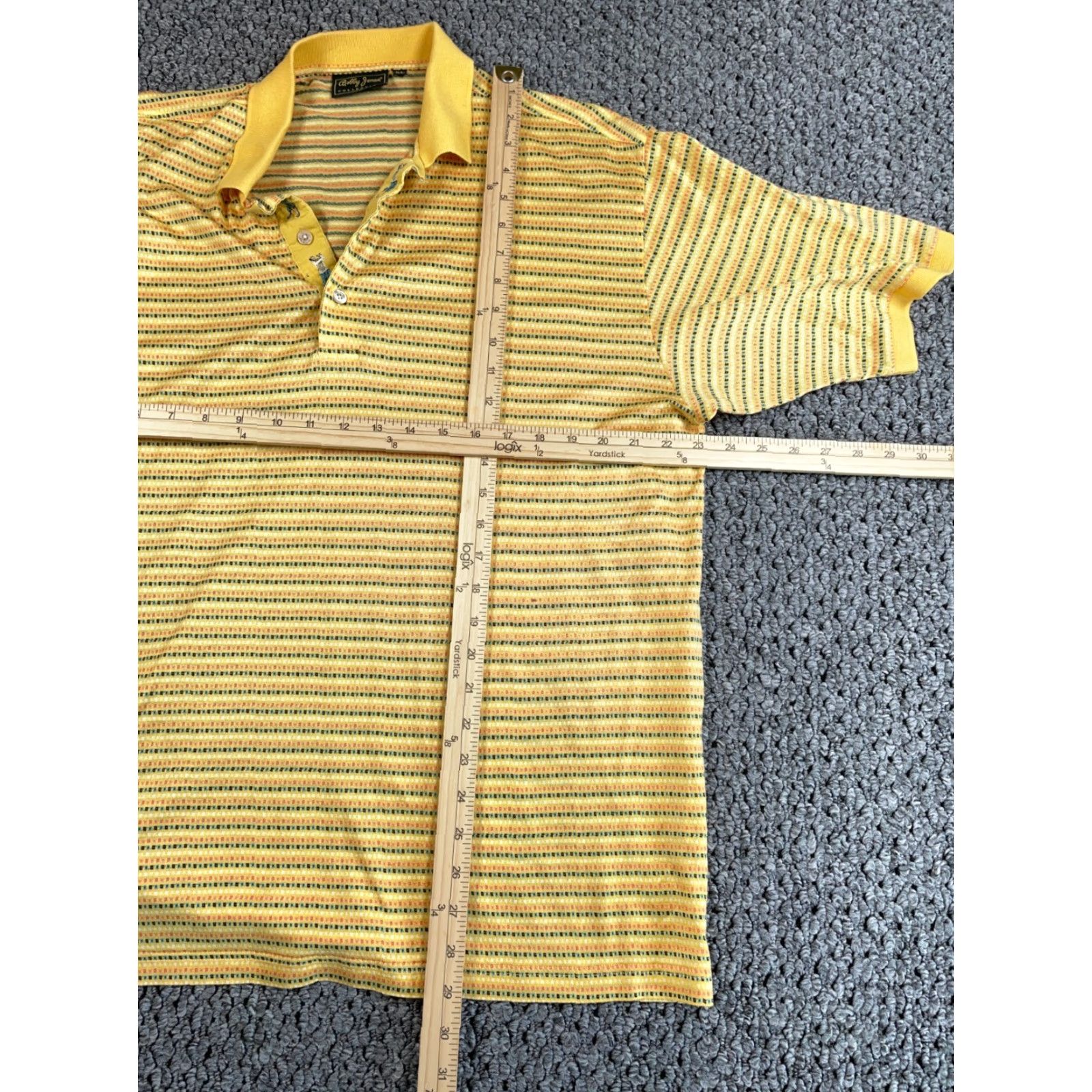 Vintage Bobby Jones Golf Polo Shirt Yellow Striped Adult XL Cotton Short Sleeve Casual Mens Size US XL / EU 56 / 4 - 5 Thumbnail