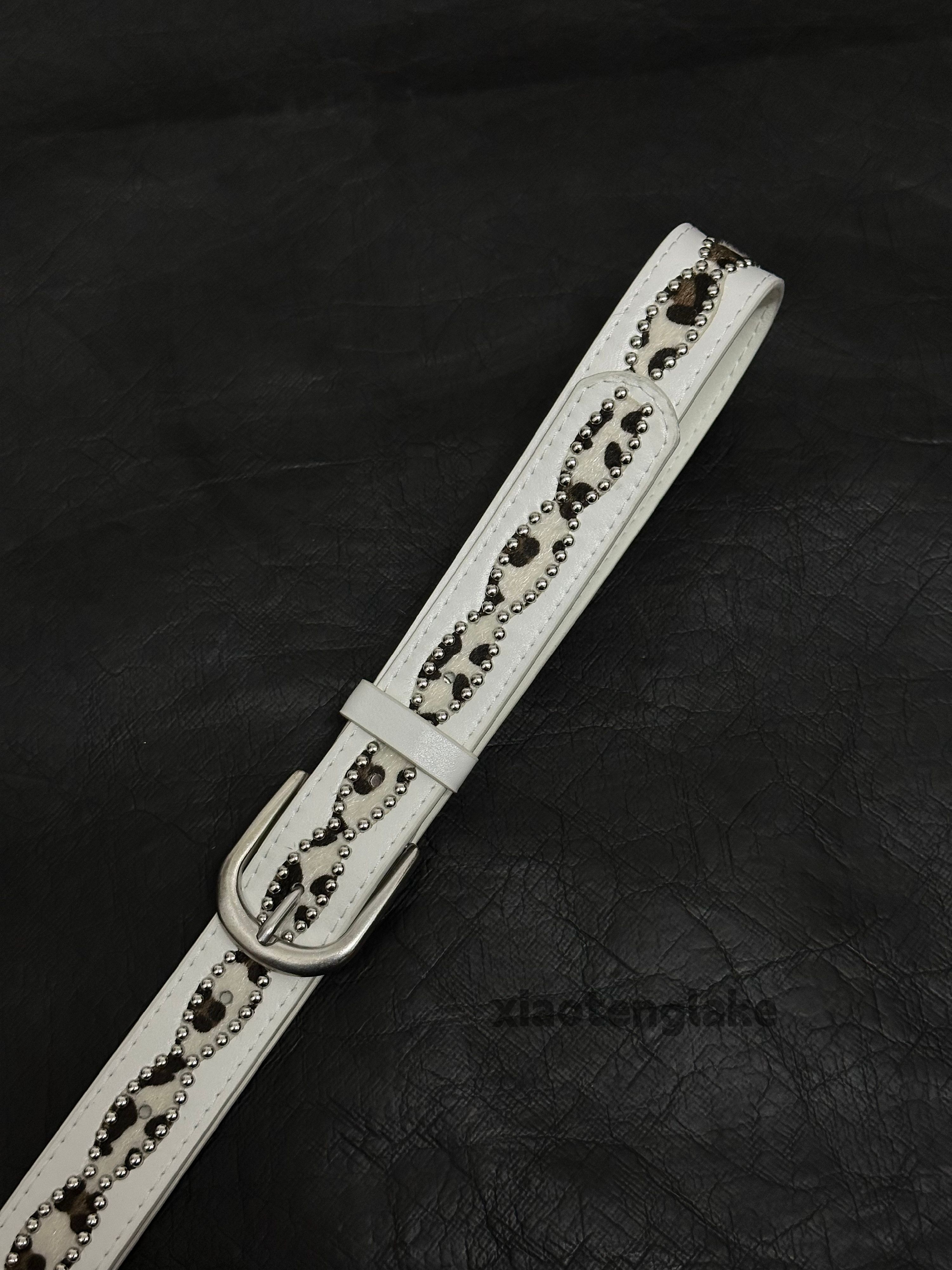 Vintage Unisex y2k hiphop yuppie leopard pattern festival belt Size ONE SIZE - 5 Thumbnail