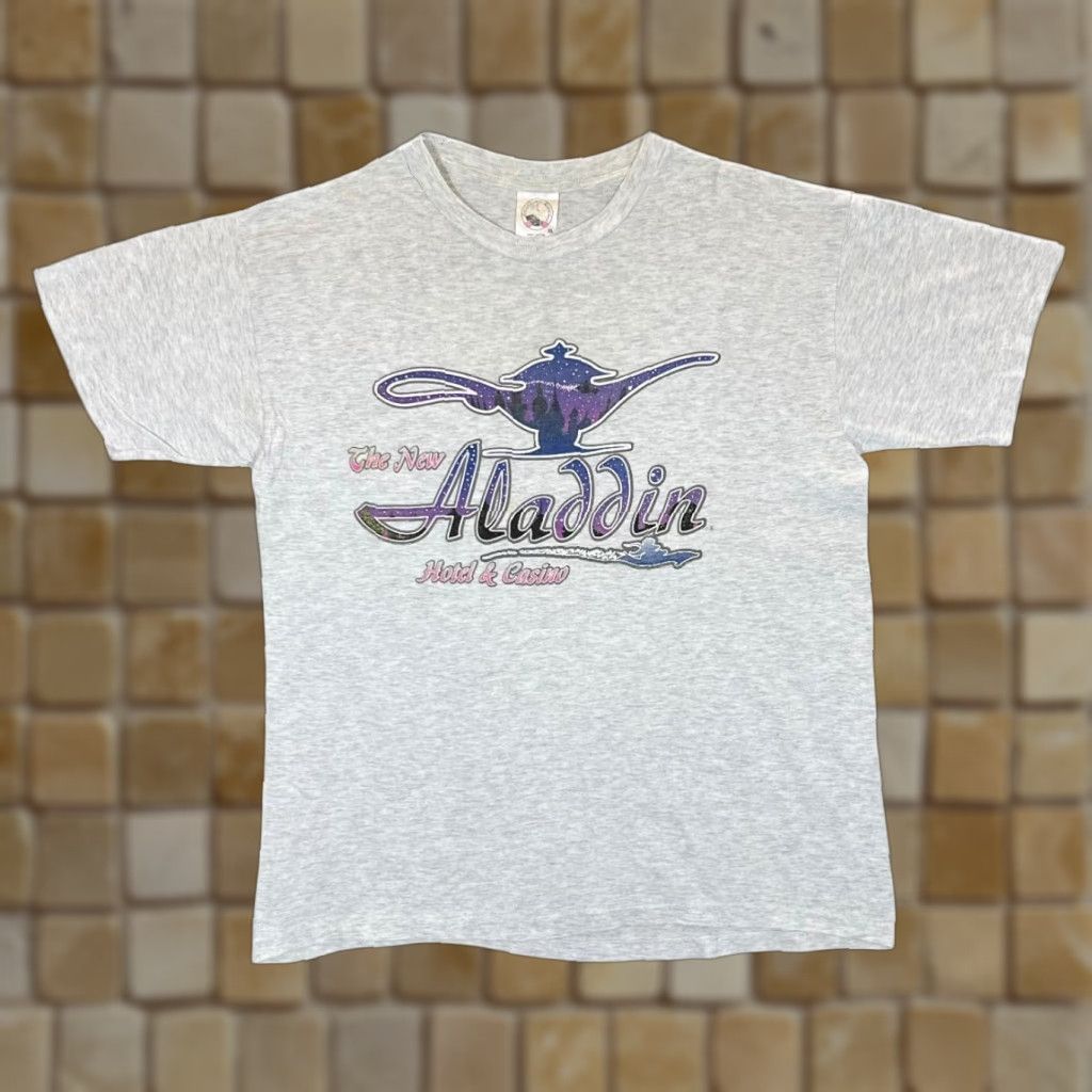 Other Vintage THE NEW ALADDIN Hotel & Casino Souvenir Single Stitch T-Shirt Large XL Graphic Grey Mens Shirt Size US XL / EU 56 / 4 - 1 Thumbnail