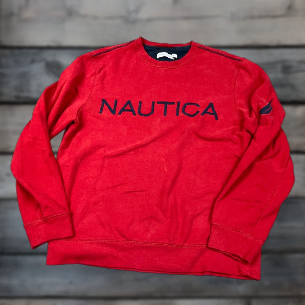 Nautica VINTAGE Nautica Red Embroidered Sweatshirt Adult Medium Crew Neck 90s Retro Mens Size US M / EU 48-50 / 2 - 1 Thumbnail