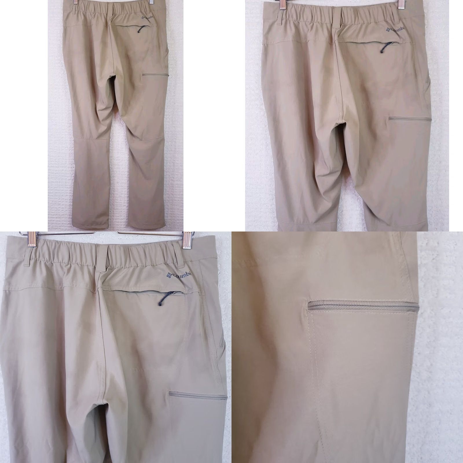 Vintage Columbia Men's Pants 34x30 Omni Shield Zipper Pockets Casual Travel Workwear Nylon Elastane Tan Khaki Straight Leg Size US 34 / EU 50 - 8 Thumbnail