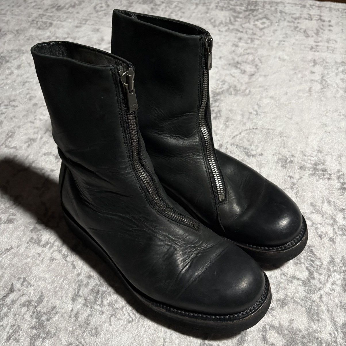 RIPVANWINKLE RIPVANWINKLE Spiral Zip Leather Creeper Boots Black | 40 Size US 9 / EU 42 - 1 Thumbnail