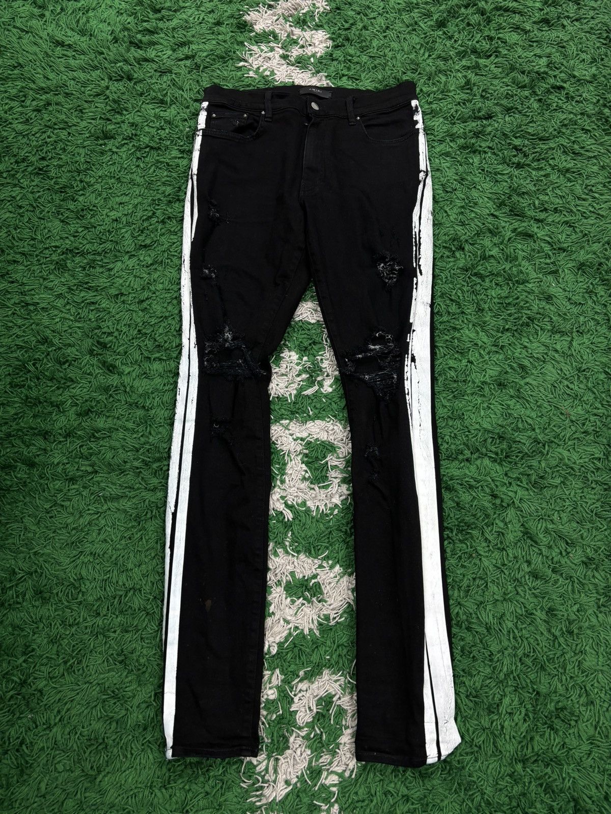 Amiri Amiri black white stripe 34 Size US 34 / EU 50 - 1 Thumbnail