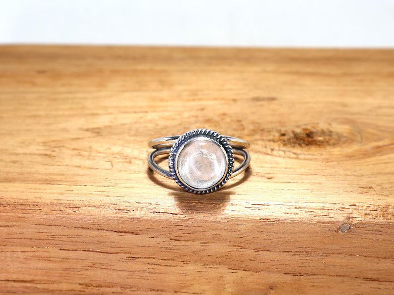 Handmade Clear Quartz Ring: 925 Silver Gemstone, April Birthstone Size ONE SIZE - 1 Thumbnail