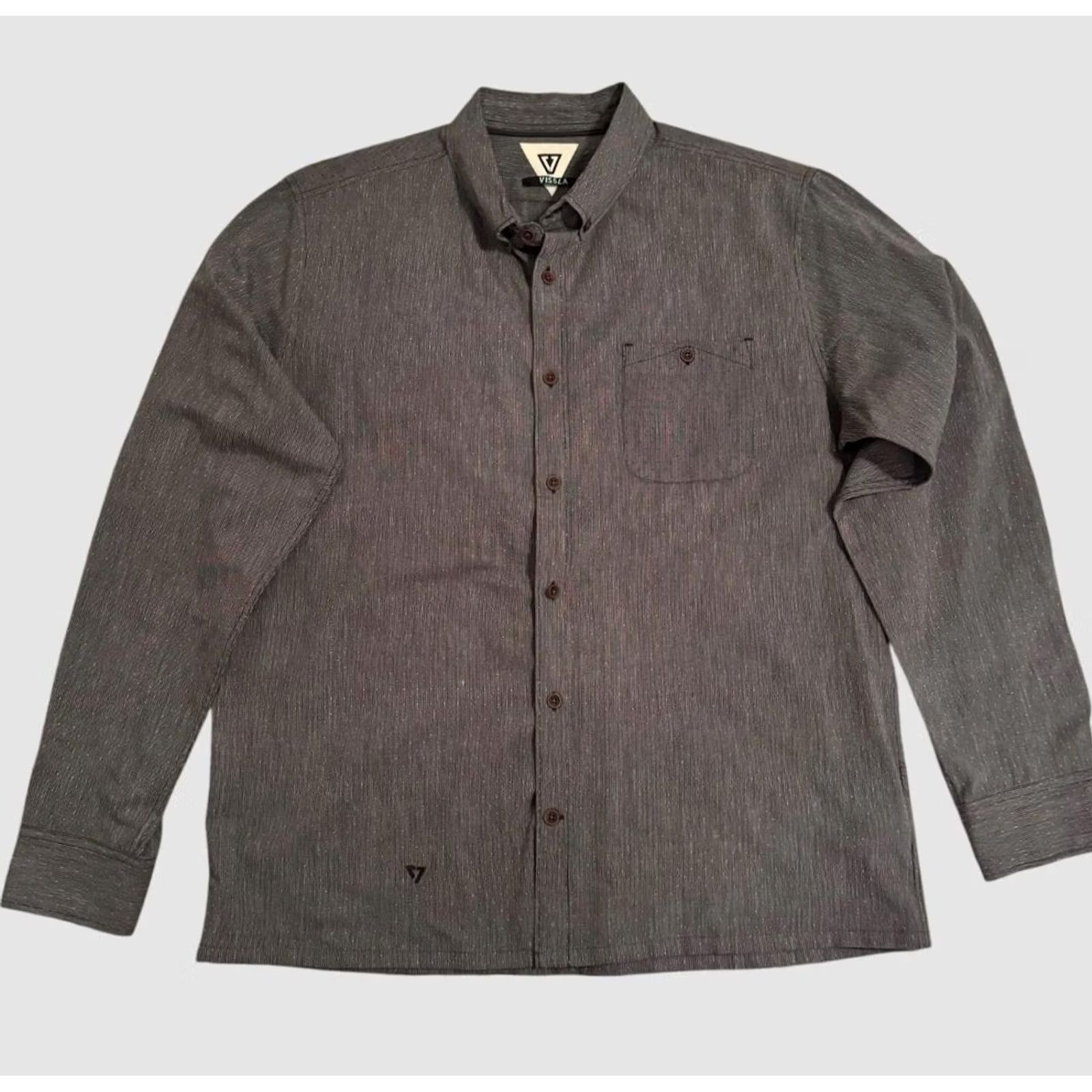 Vissla Vissla Button Up Shirt Mens Medium Long Sleeve Textured Pocket Casual Gray M512BPAV Size US M / EU 48-50 / 2 - 2 Thumbnail