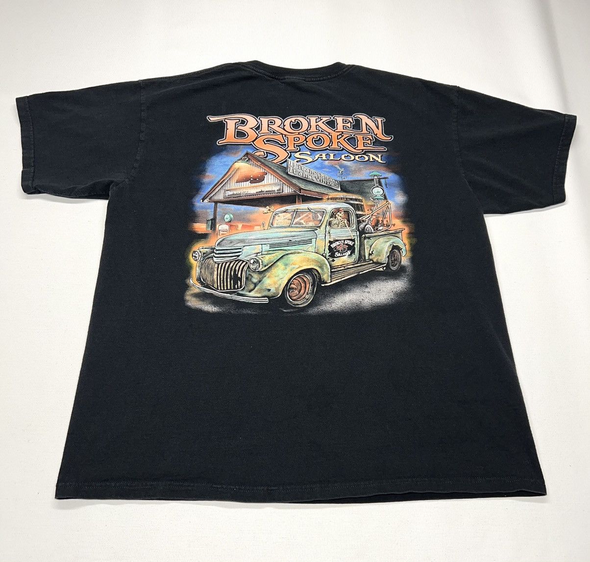 Anvil Broken Spoke Saloon Tee Shirt Motorcycle Biker Skeleton Size US XL / EU 56 / 4 - 1 Thumbnail