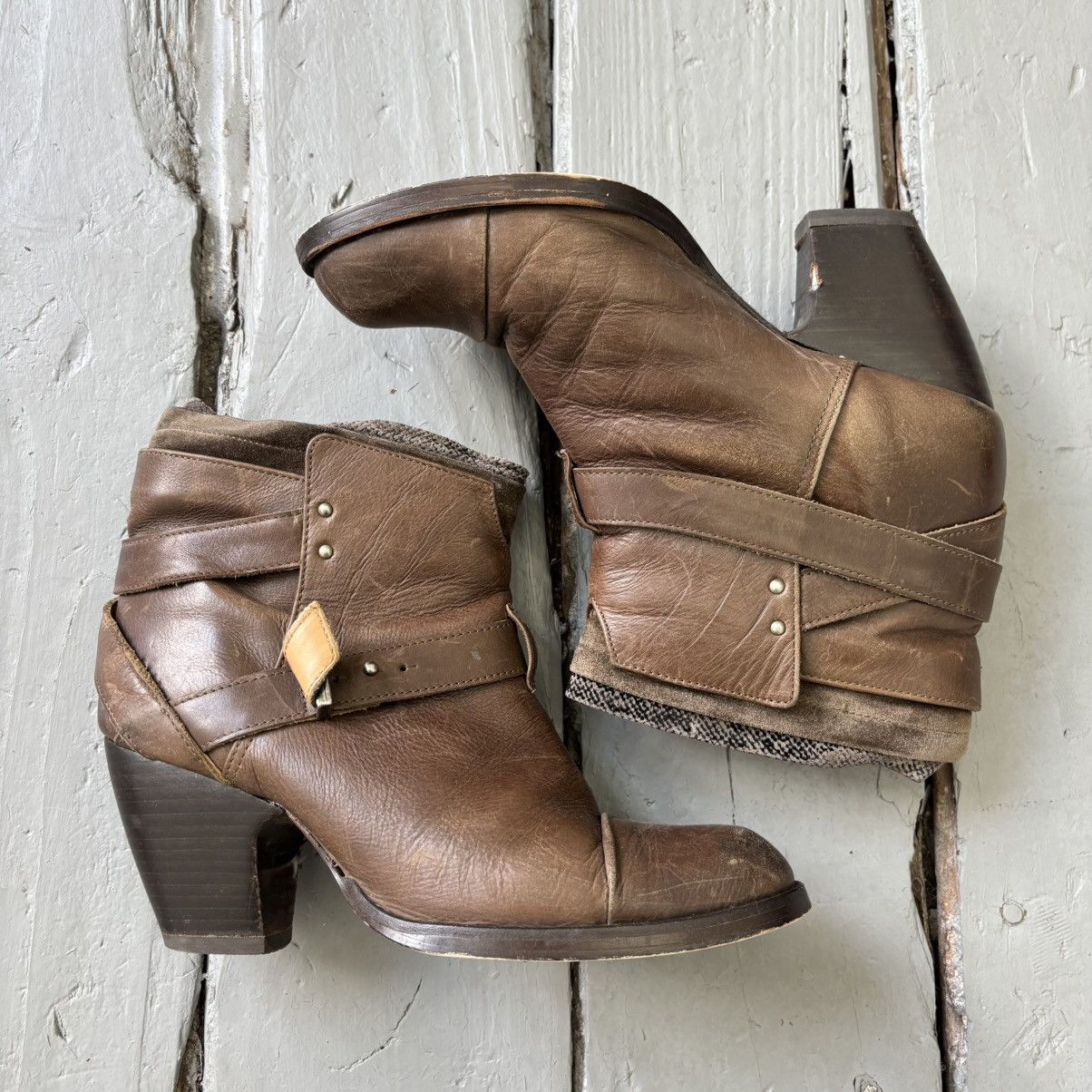 Alfredo Bannister Engineer Heeled Boots Size US 6 / IT 36 - 2 Thumbnail